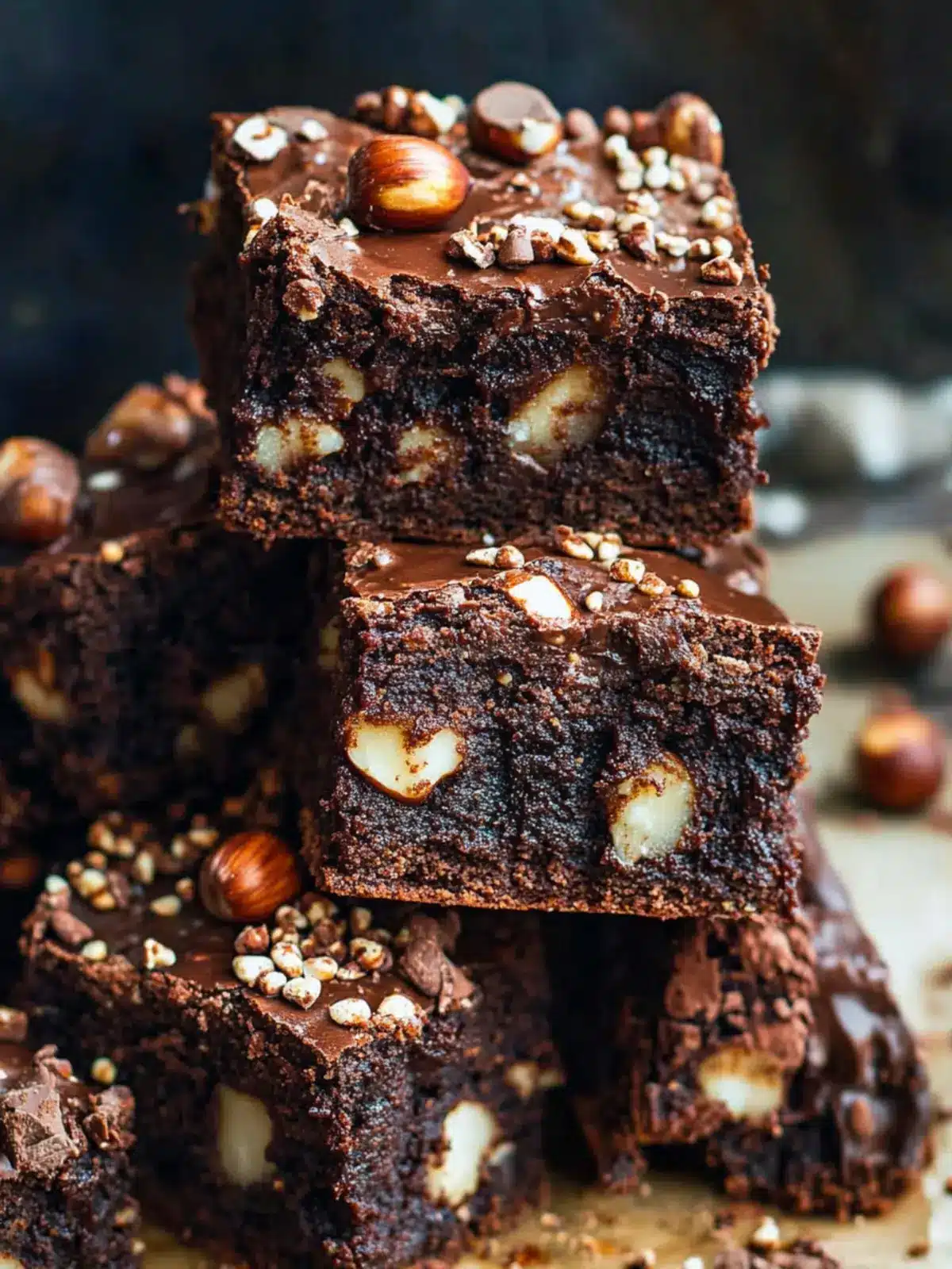 Molten Chocolate Hazelnut Tahini Brownies