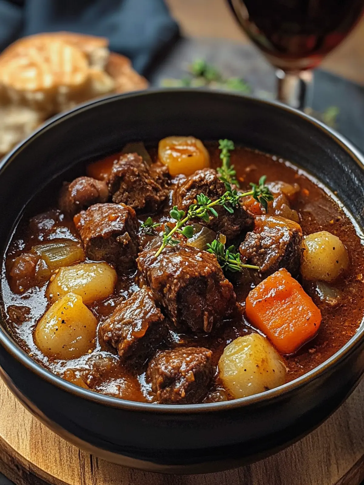 Savory French-Style Beef Stew with Red Wine and Veggies Bliss 4 French-Style Beef Stew with Red Wine and Vegetables