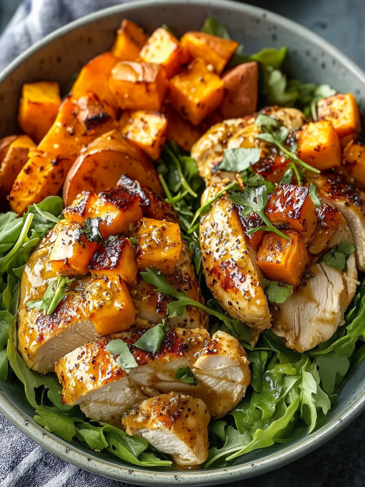Maple Dijon Chicken & Sweet Potato Bowls