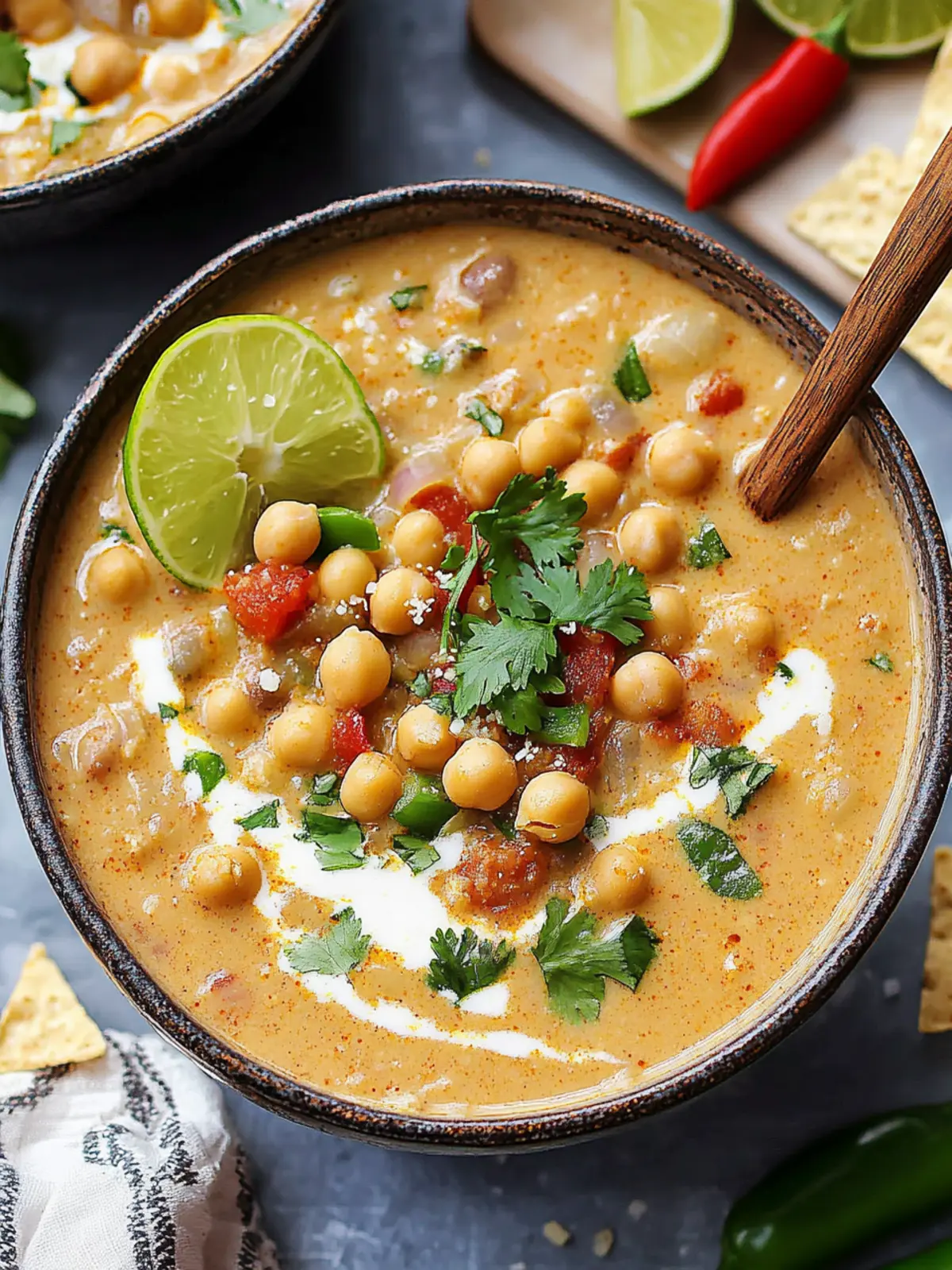 Creamy Vegan White Chickpea Chili