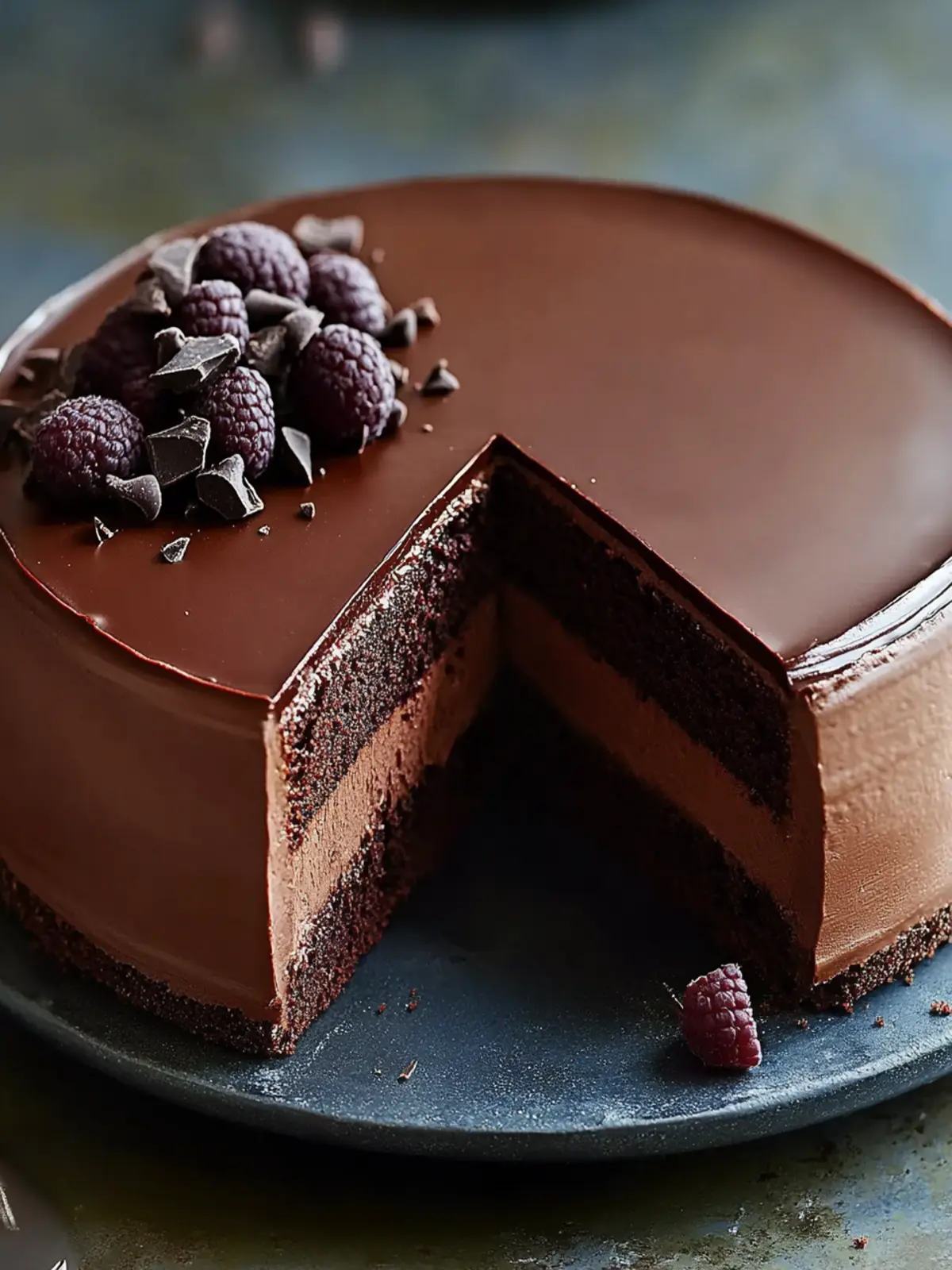 Rich Dark Chocolate Mousse Cake
