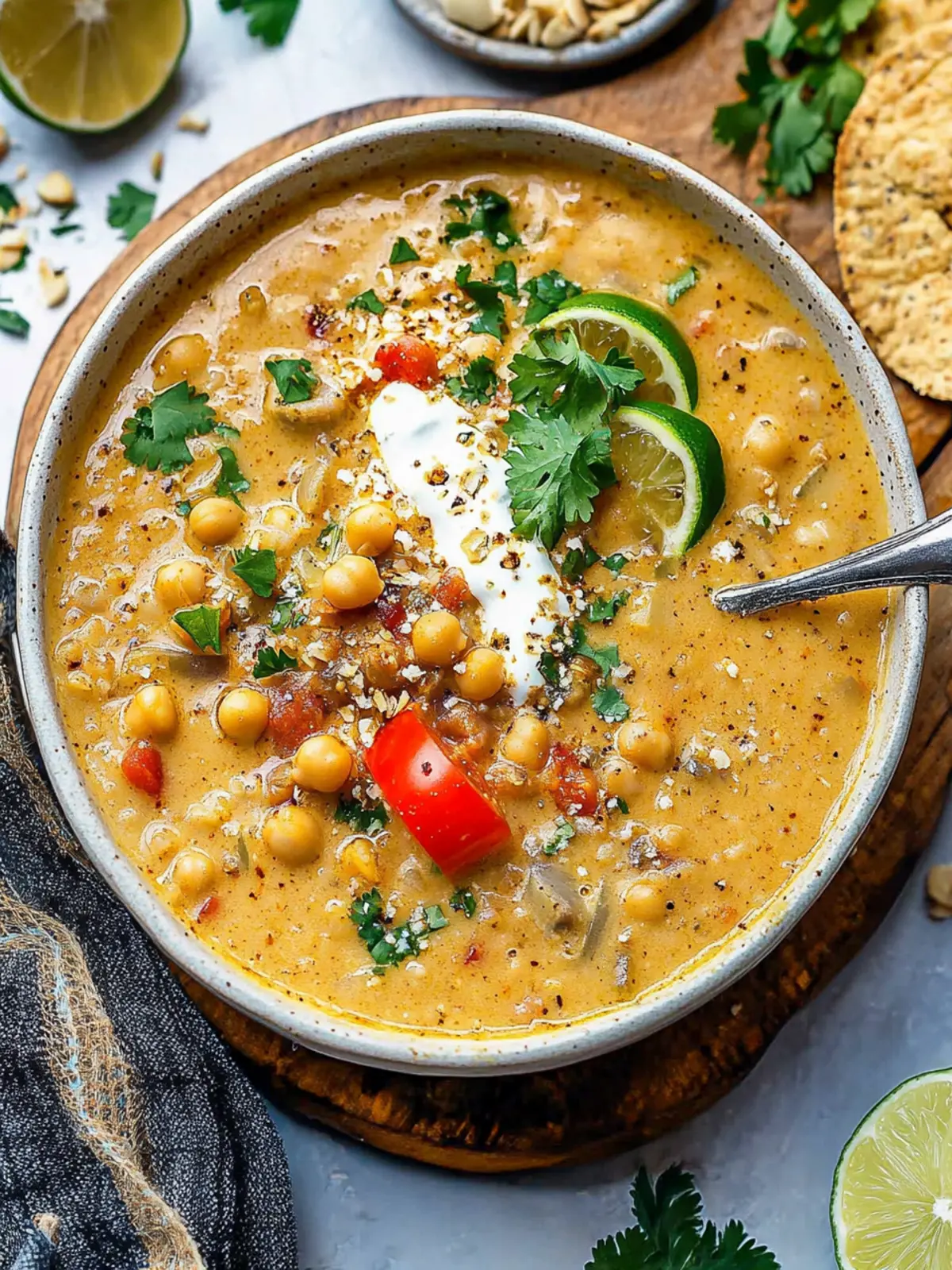Creamy Vegan White Chickpea Chili