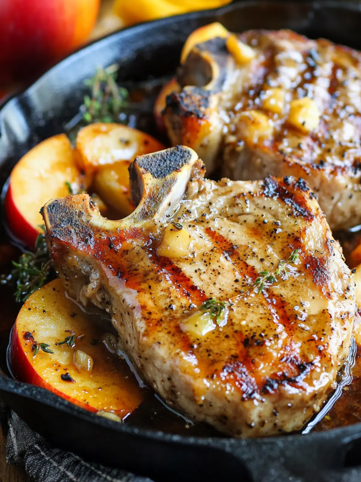 Maple Dijon Apple Cider Grilled Pork Chops