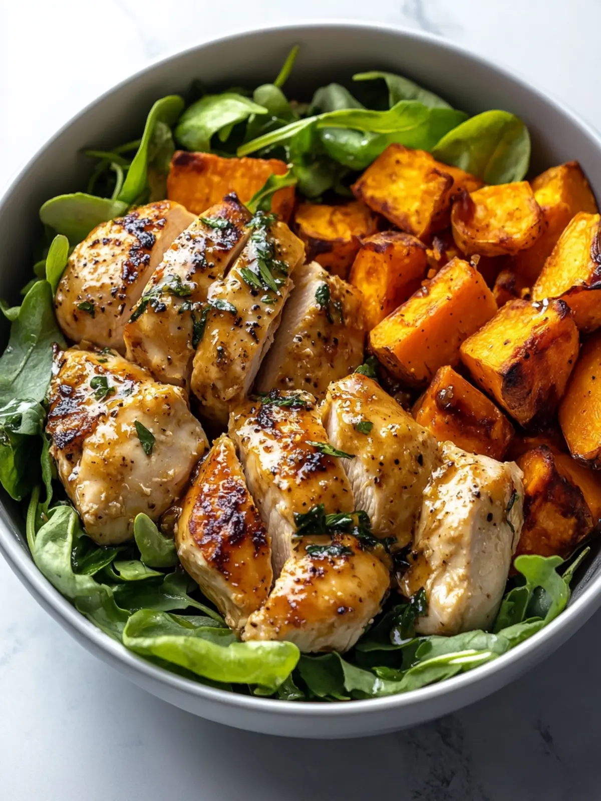 Maple Dijon Chicken & Sweet Potato Bowls