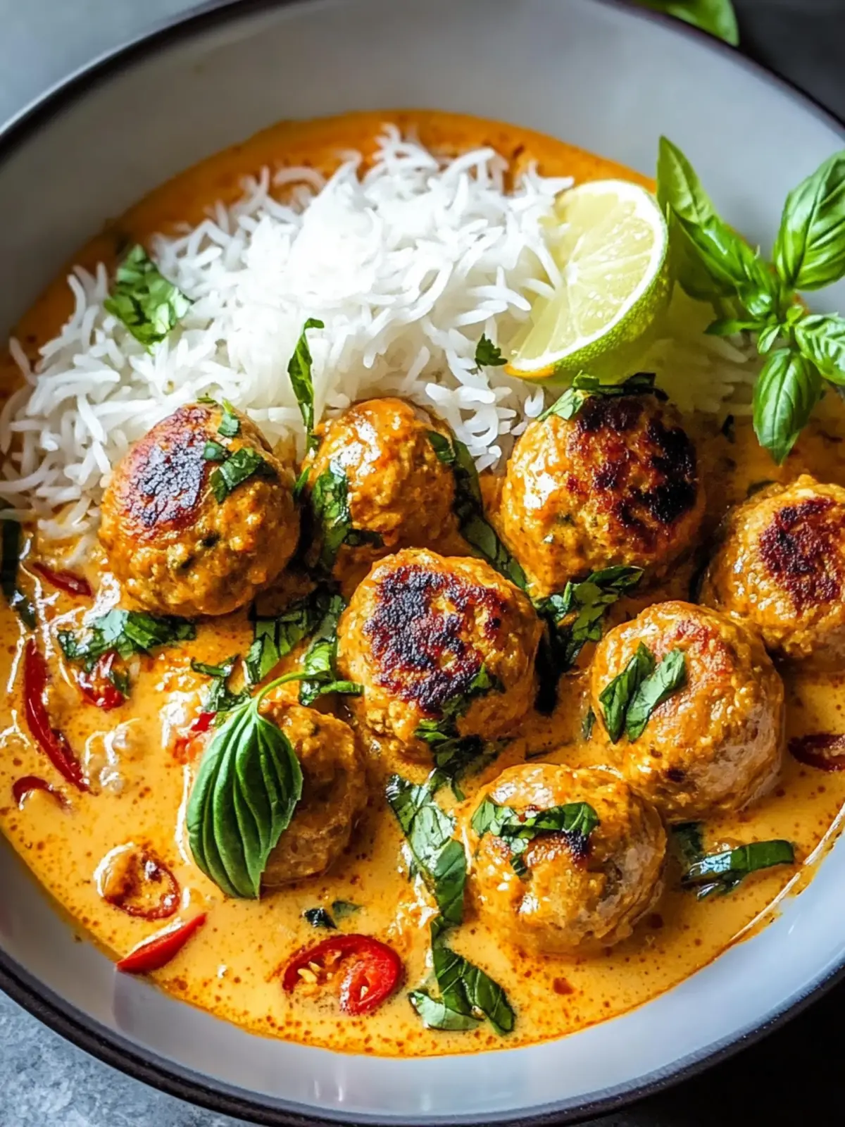 Thai Chicken Meatballs in Coconut Curry for Easy Weeknight Joy 2 Thai Chicken Meatballs in Coconut Curry