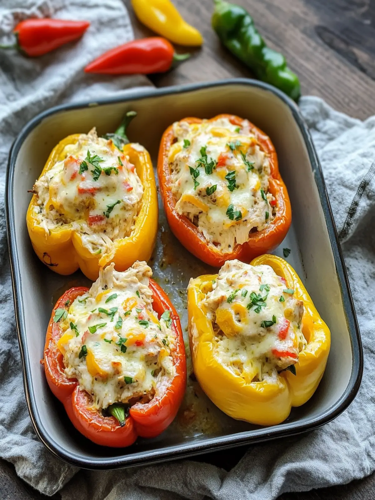 Creamy Chicken Stuffed Peppers