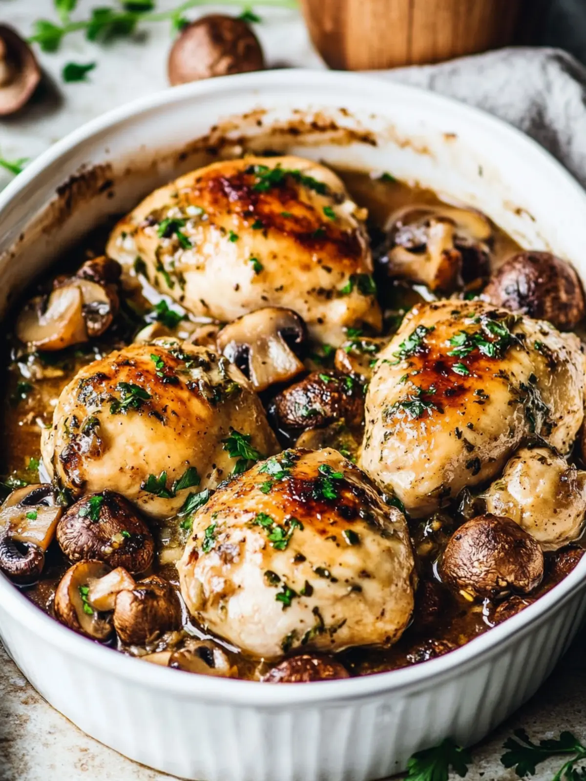 Easy Baked Mushroom Chicken