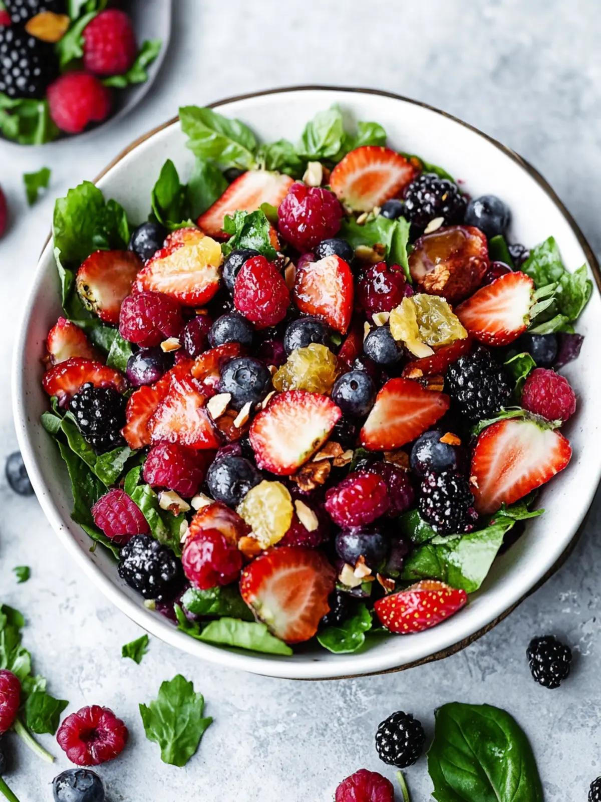 Roasted Triple Berry Salad with Honey Citrus Vinaigrette
