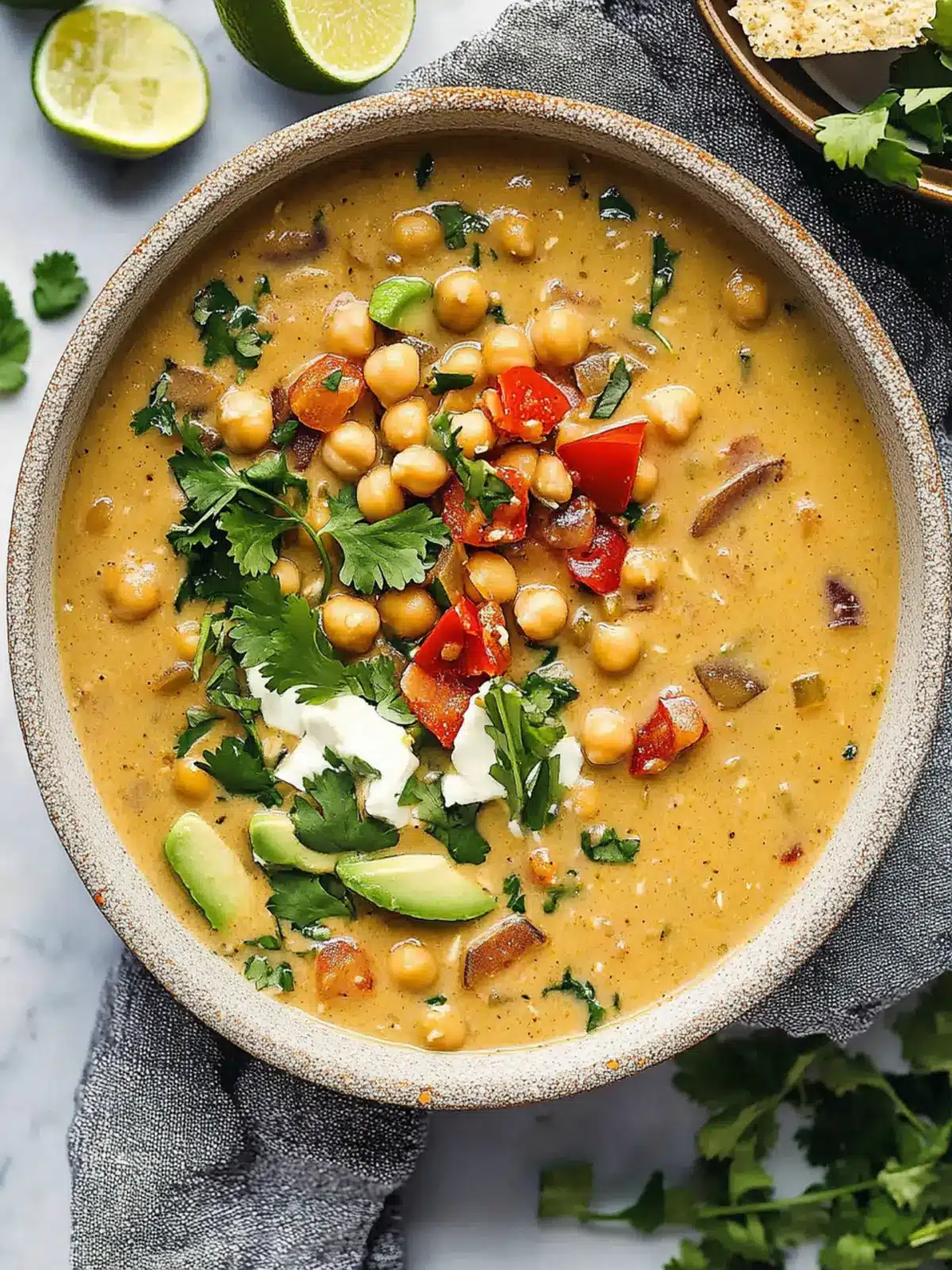 Creamy Vegan White Chickpea Chili