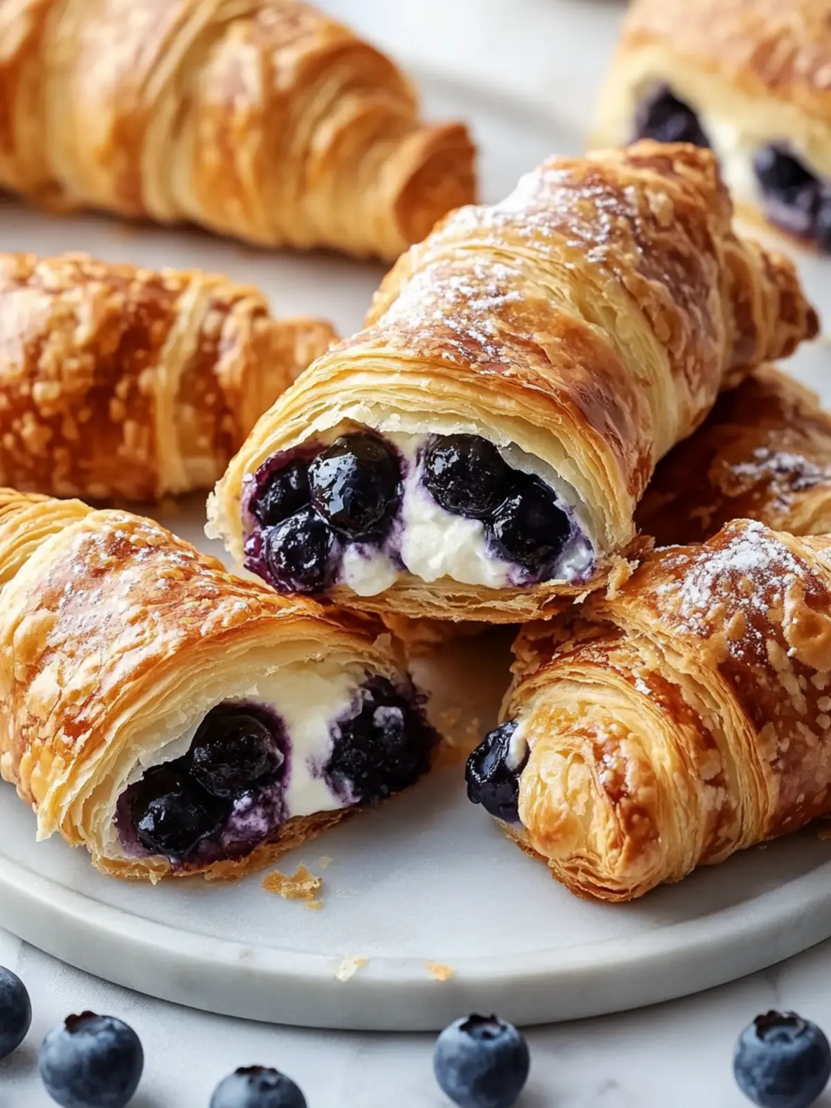 Blueberry Cream Cheese Puff Pastry Crescents