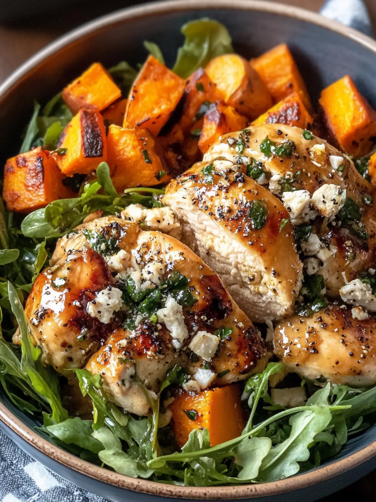 Maple Dijon Chicken & Sweet Potato Bowls