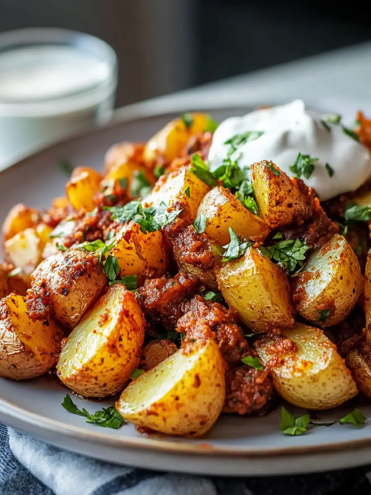 Spicy Harissa Roasted Potatoes