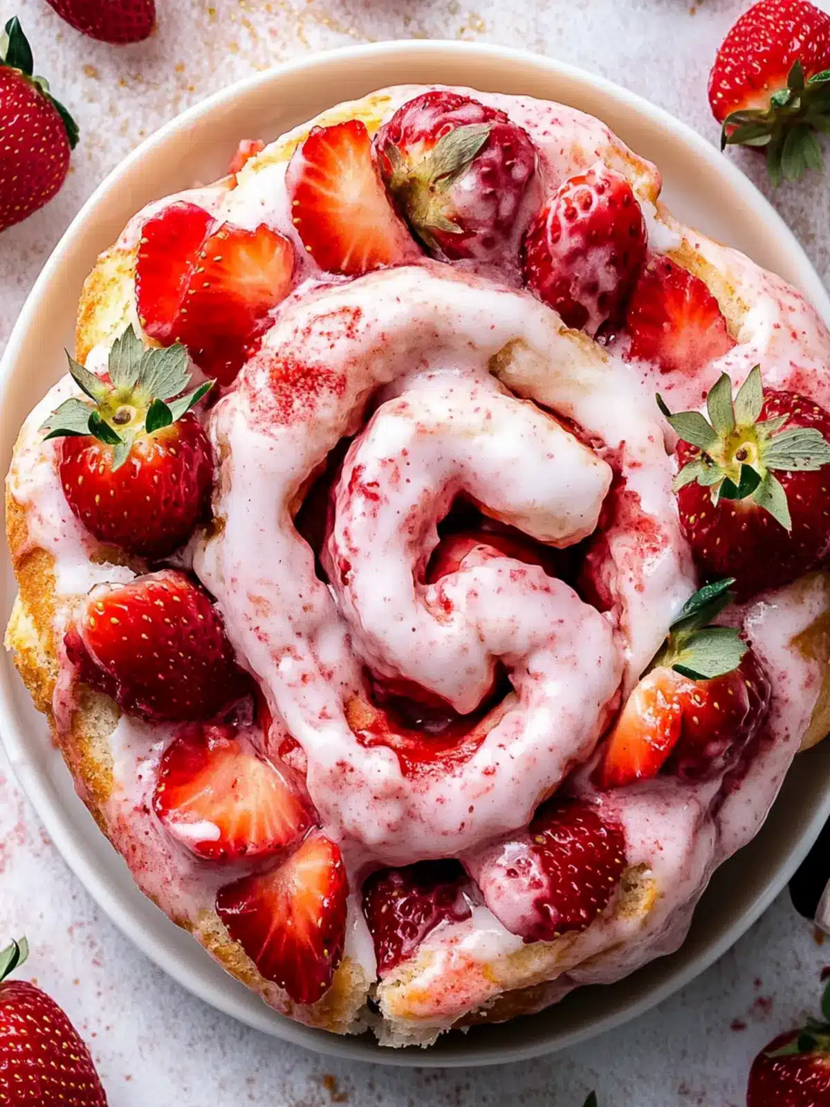 Irresistible Sweet Strawberry Rolls with Creamy Glaze 5 Sweet Strawberry Rolls