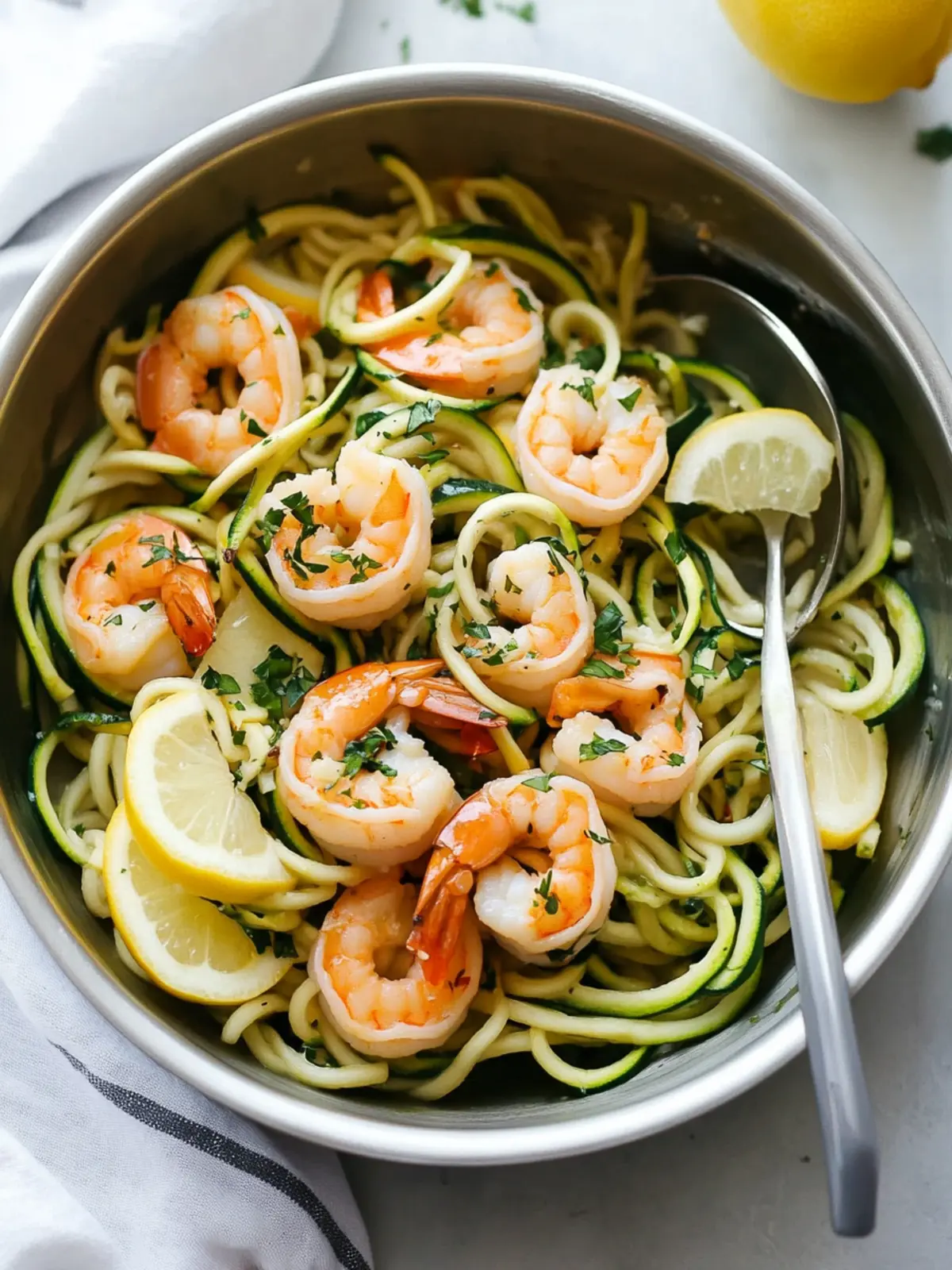 Delightful Lemon Garlic Shrimp Zucchini Noodles Under 15 Min 4 Lemon Garlic Shrimp Zucchini Noodle
