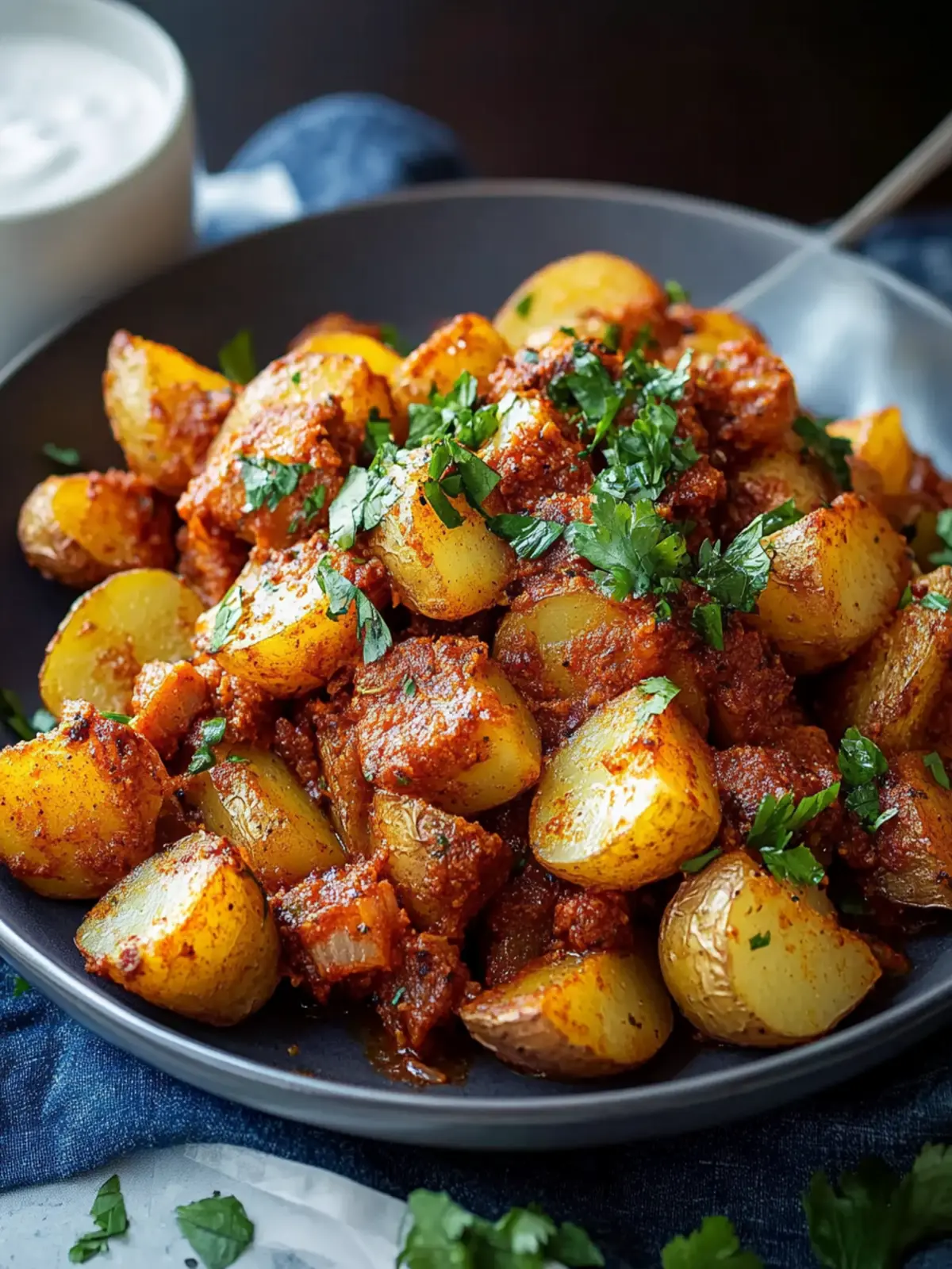 Spicy Harissa Roasted Potatoes