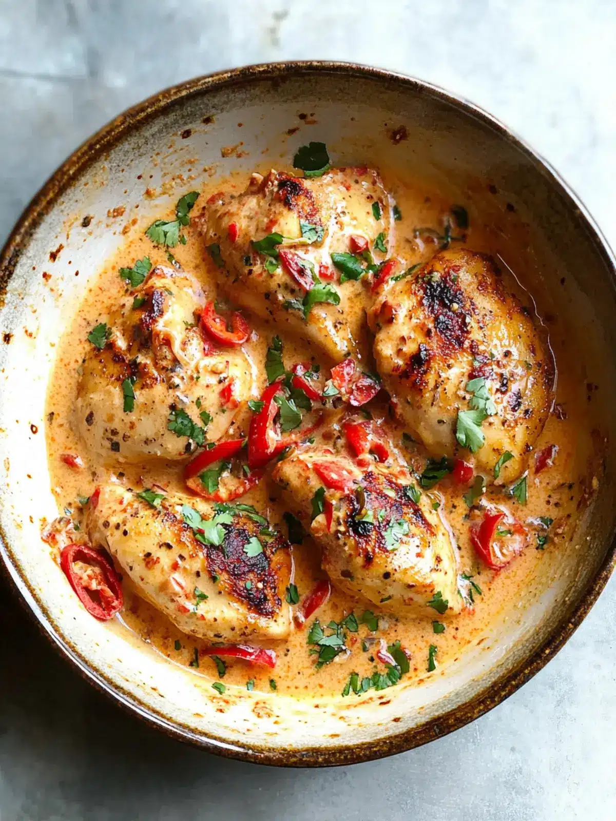 Creamy Garlic Red Pepper Chicken
