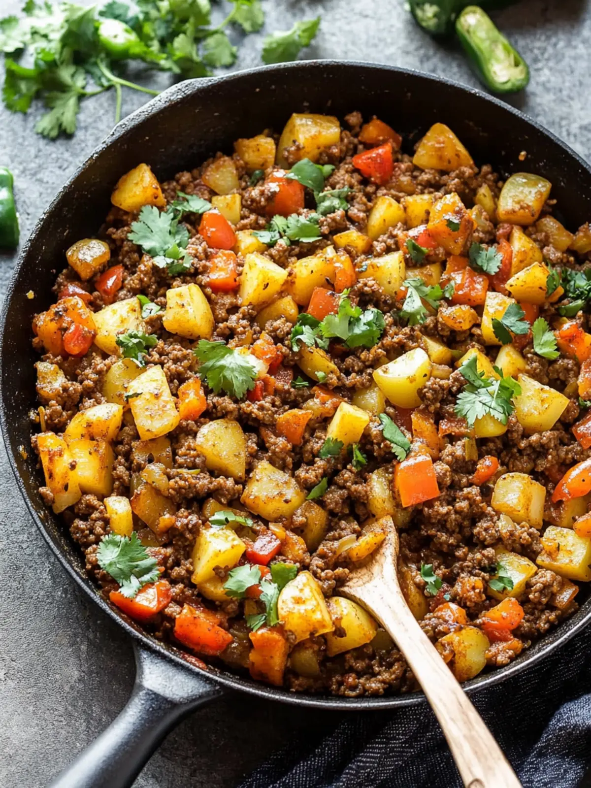 Mexican Ground Beef and Potato Skillet
