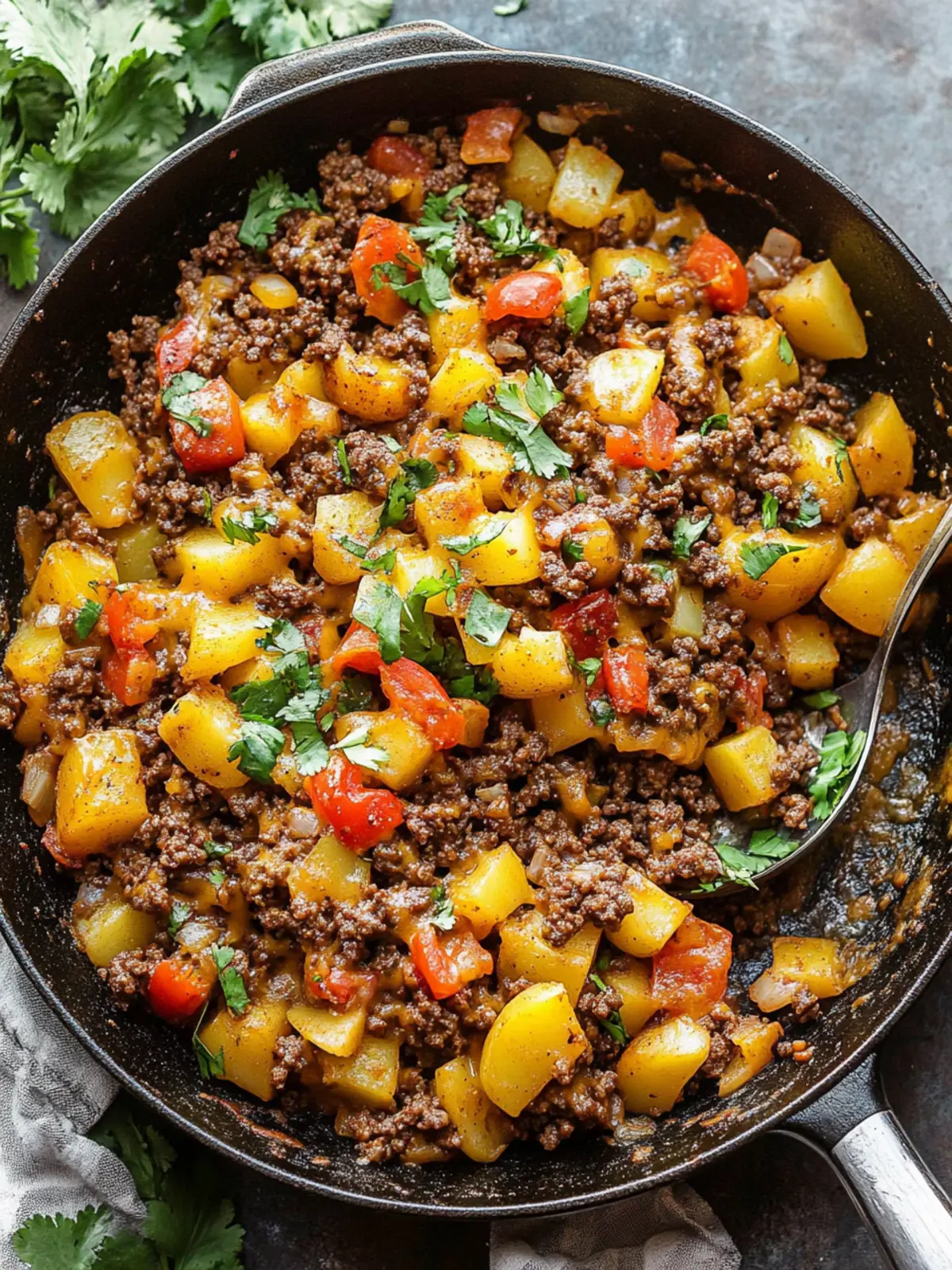 Mexican Ground Beef and Potato Skillet