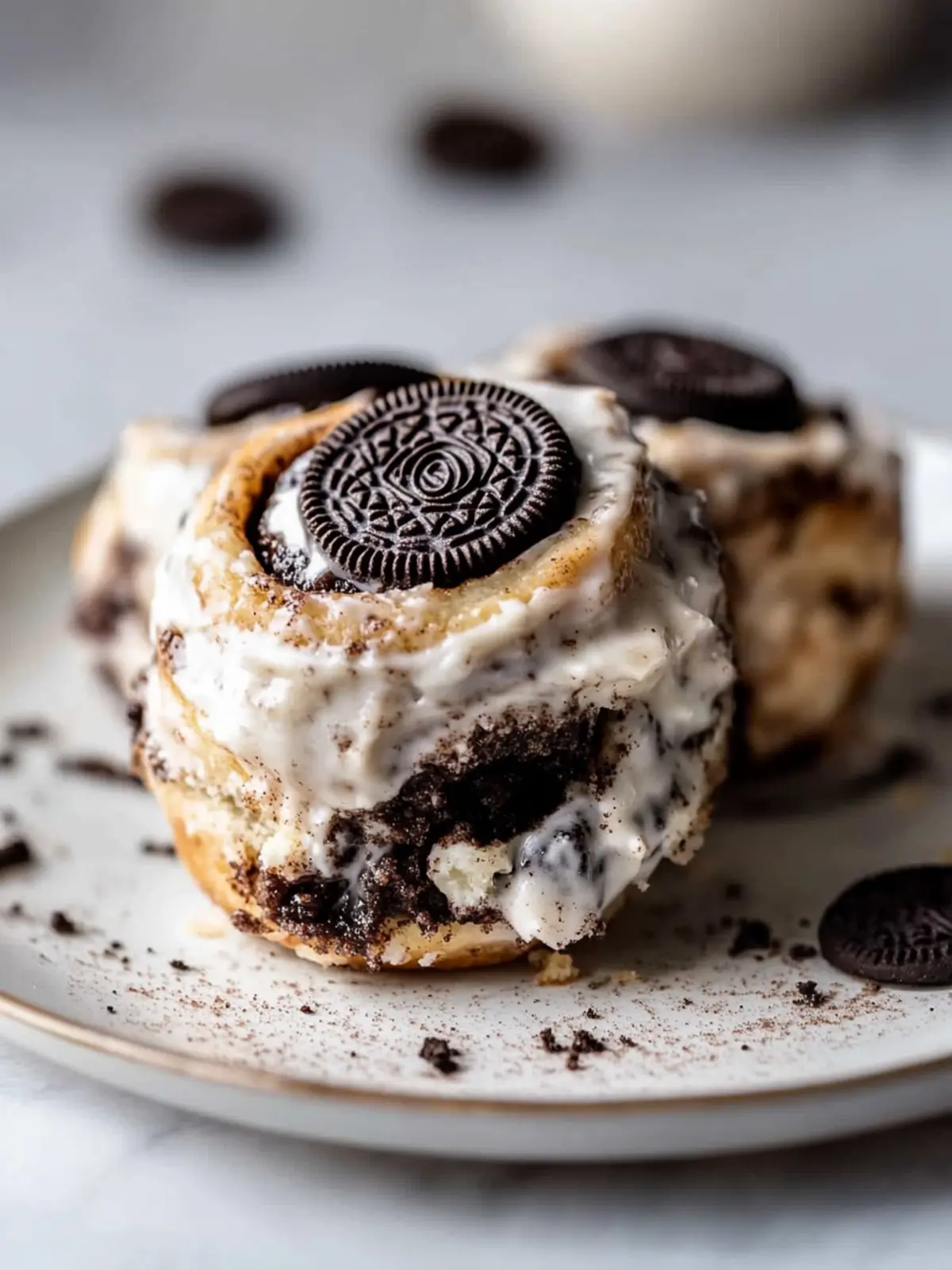 Gooey Cookies and Cream Oreo Cinnamon Rolls That Wow Your Tastebuds 2 GOOEY Cookies and Cream Oreo Cinnamon Rolls