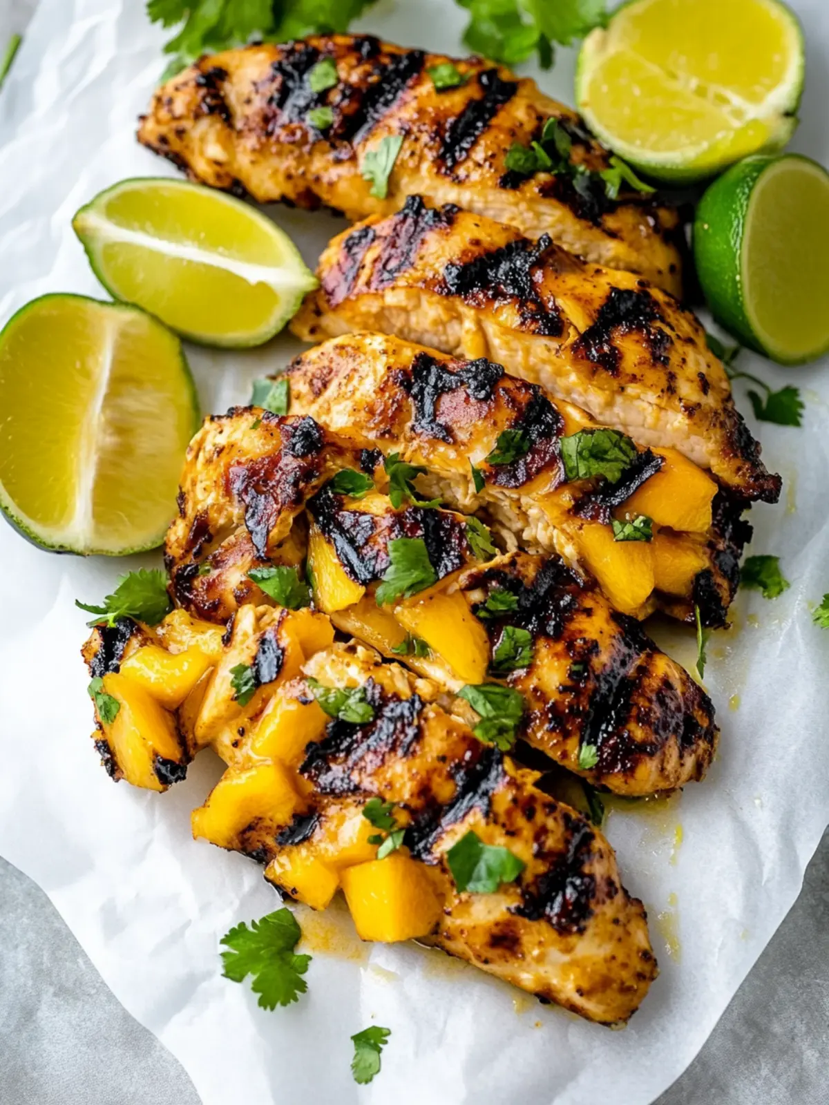 Zesty Grilled Mango Lime Chicken: A 30-Minute Delight 2 Grilled Mango Lime Chicken (30 minute meal)