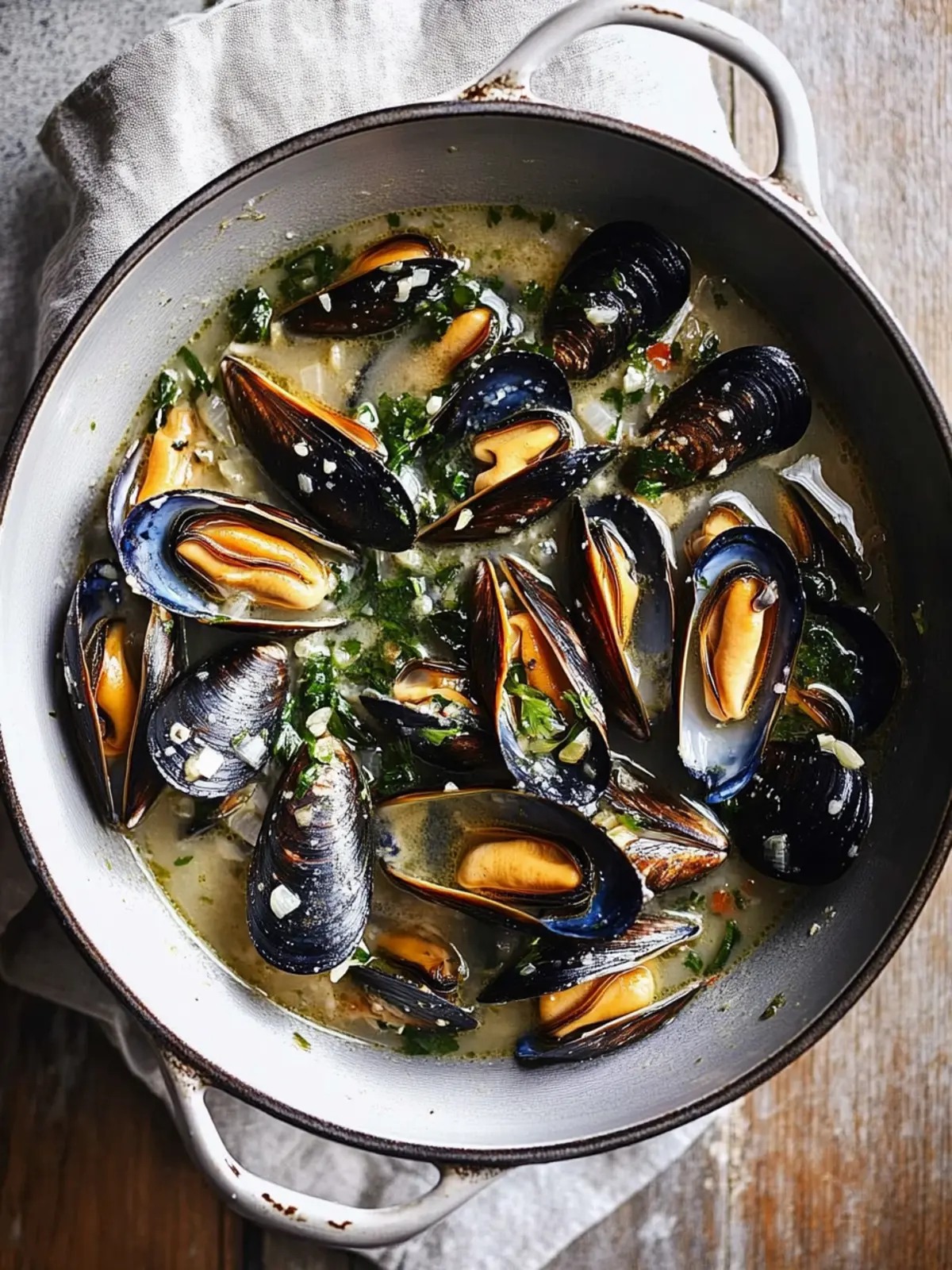 Mussels in Garlic Miso Broth: A Savory Umami Delight 2 Mussels in Garlic Miso Broth