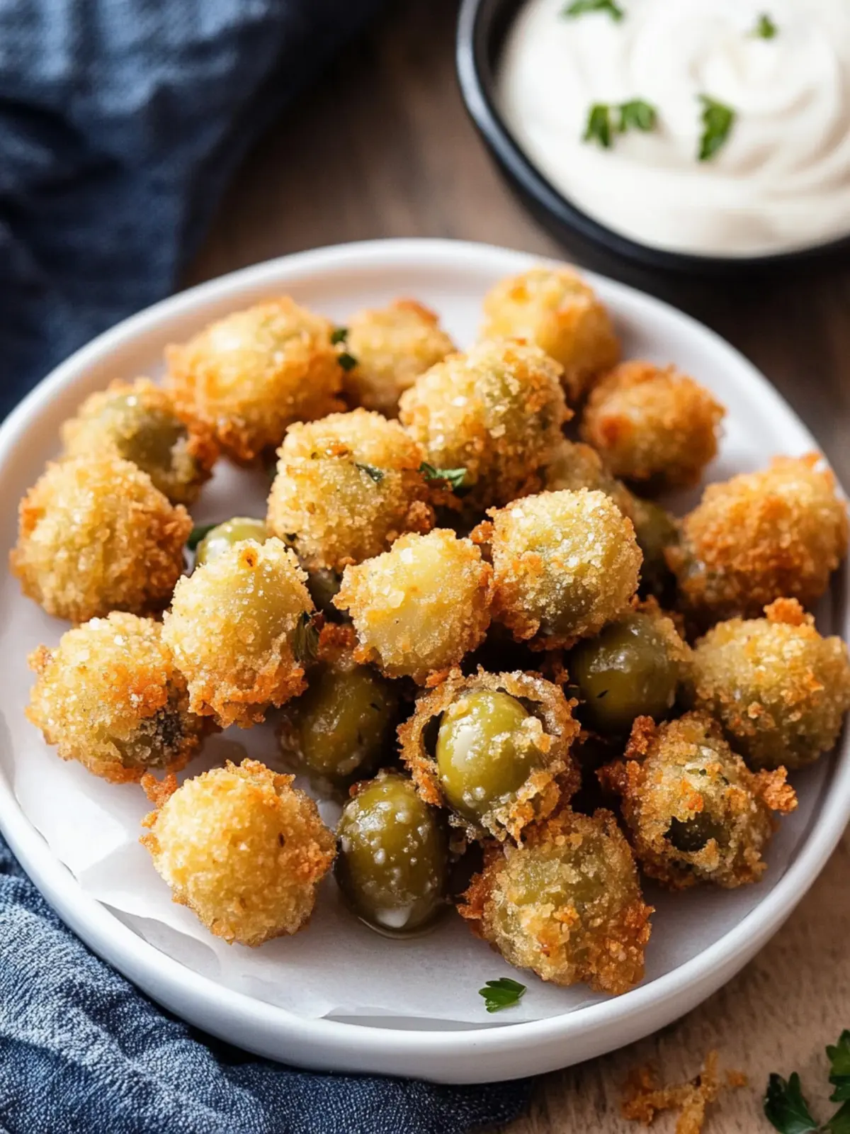 Crispy Fried Olives with Garlic Aioli for Flavor Lovers 2 Fried Olives with Garlic Aioli