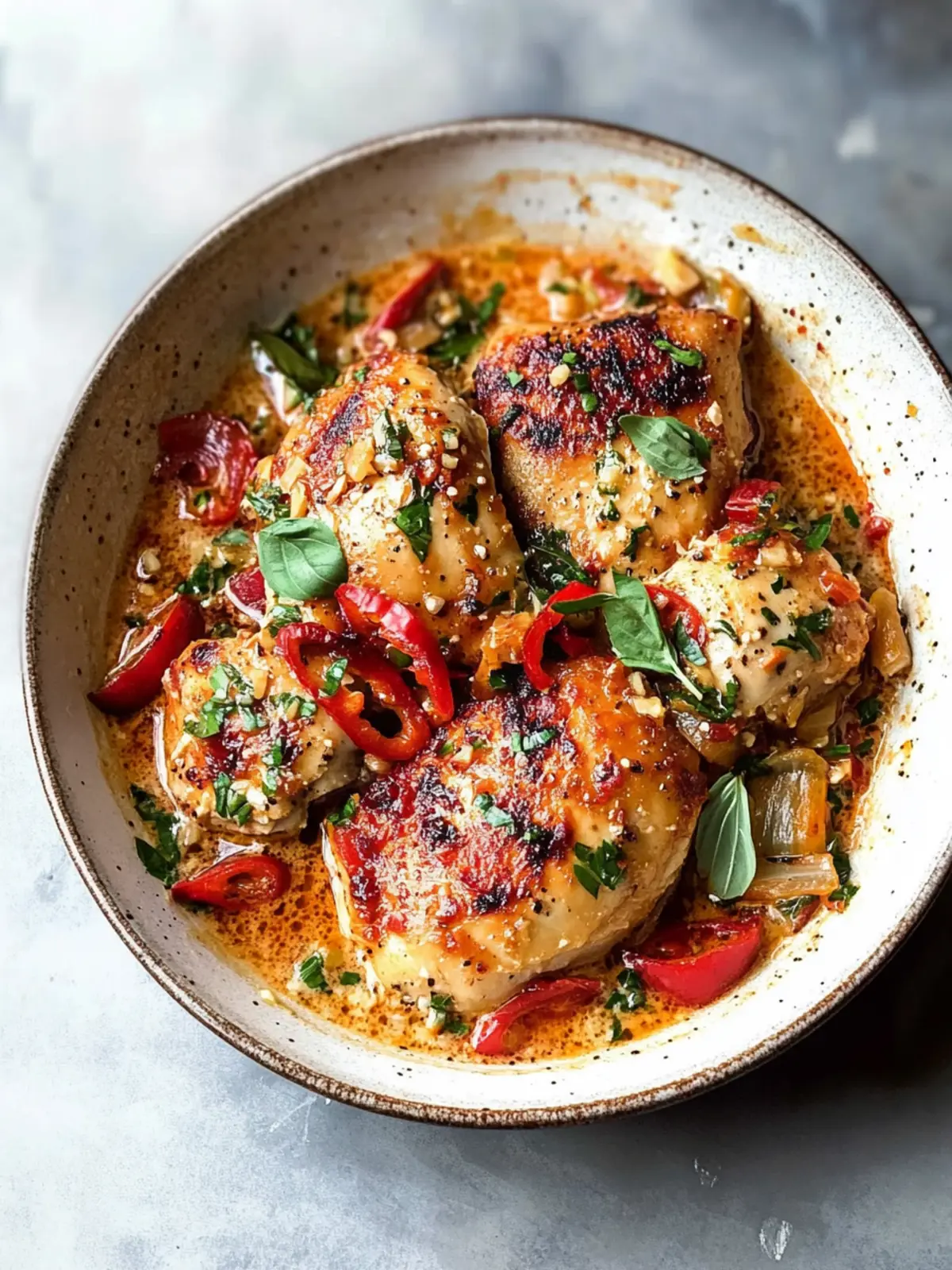 Creamy Garlic Red Pepper Chicken