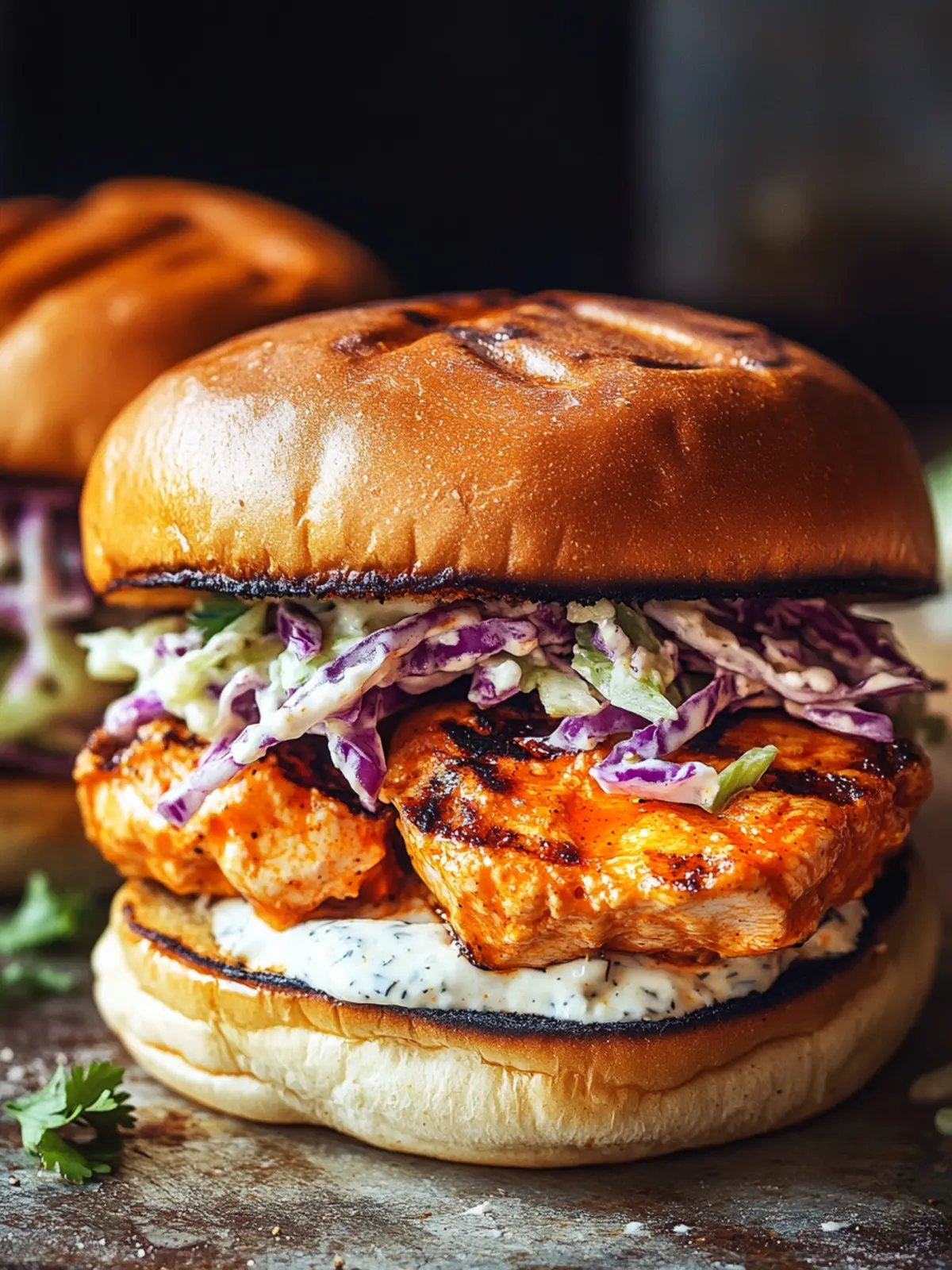 Grilled Buffalo Chicken Sandwiches with Grinder Slaw Bliss 3 Grilled Buffalo Chicken Sandwiches with Grinder Slaw