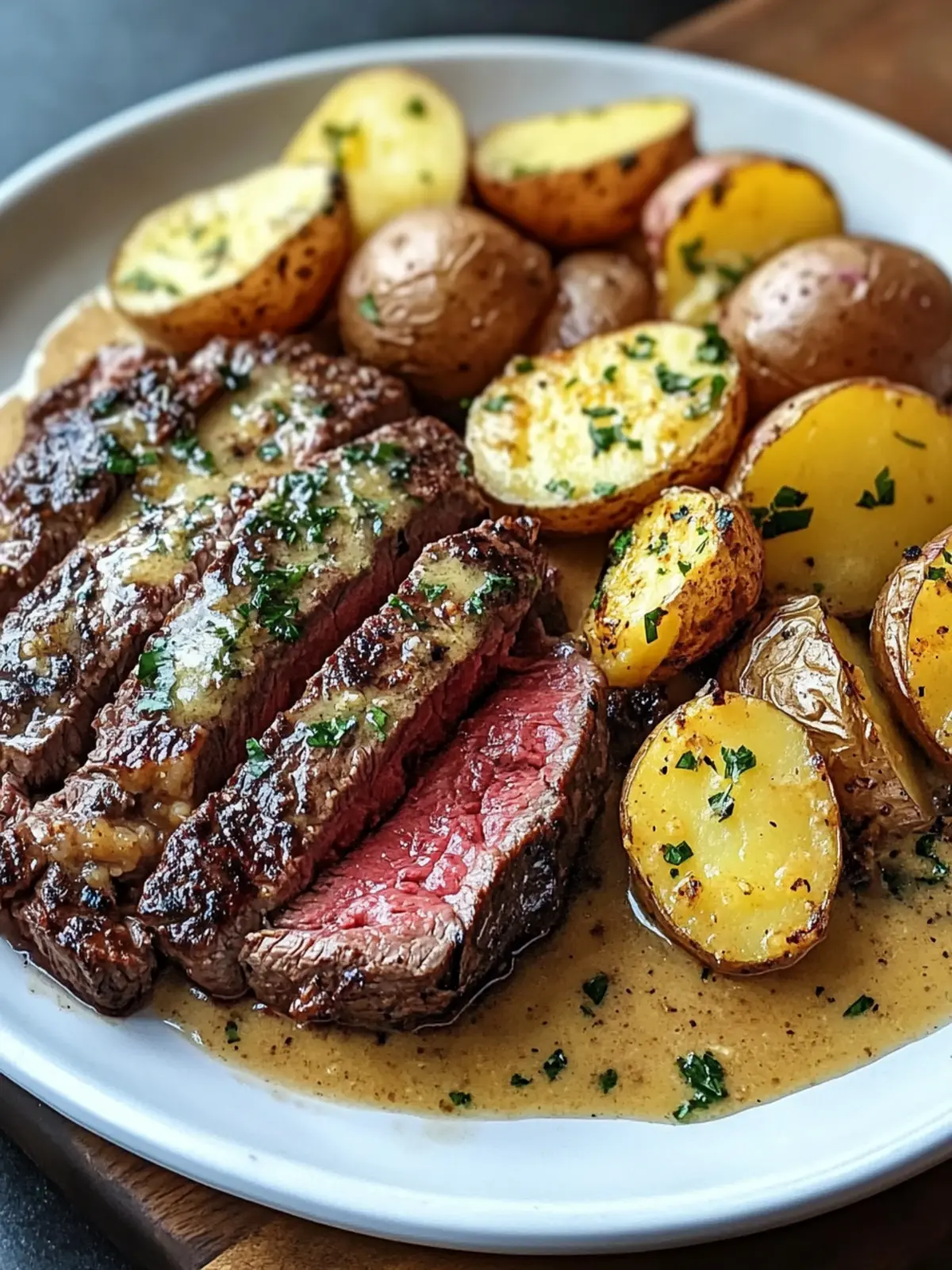 Slow Cooker Cowboy Butter Steak & Potatoes