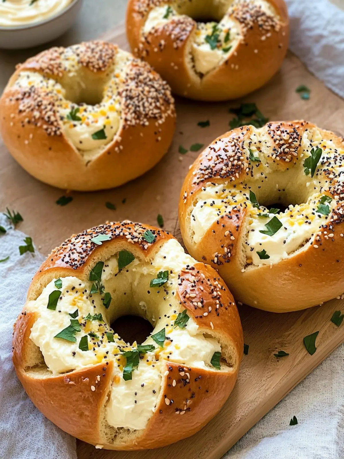 Cream Cheese Stuffed Garlic Bagels: Your New Favorite Snack 5 Cream Cheese Stuffed Garlic Bagel