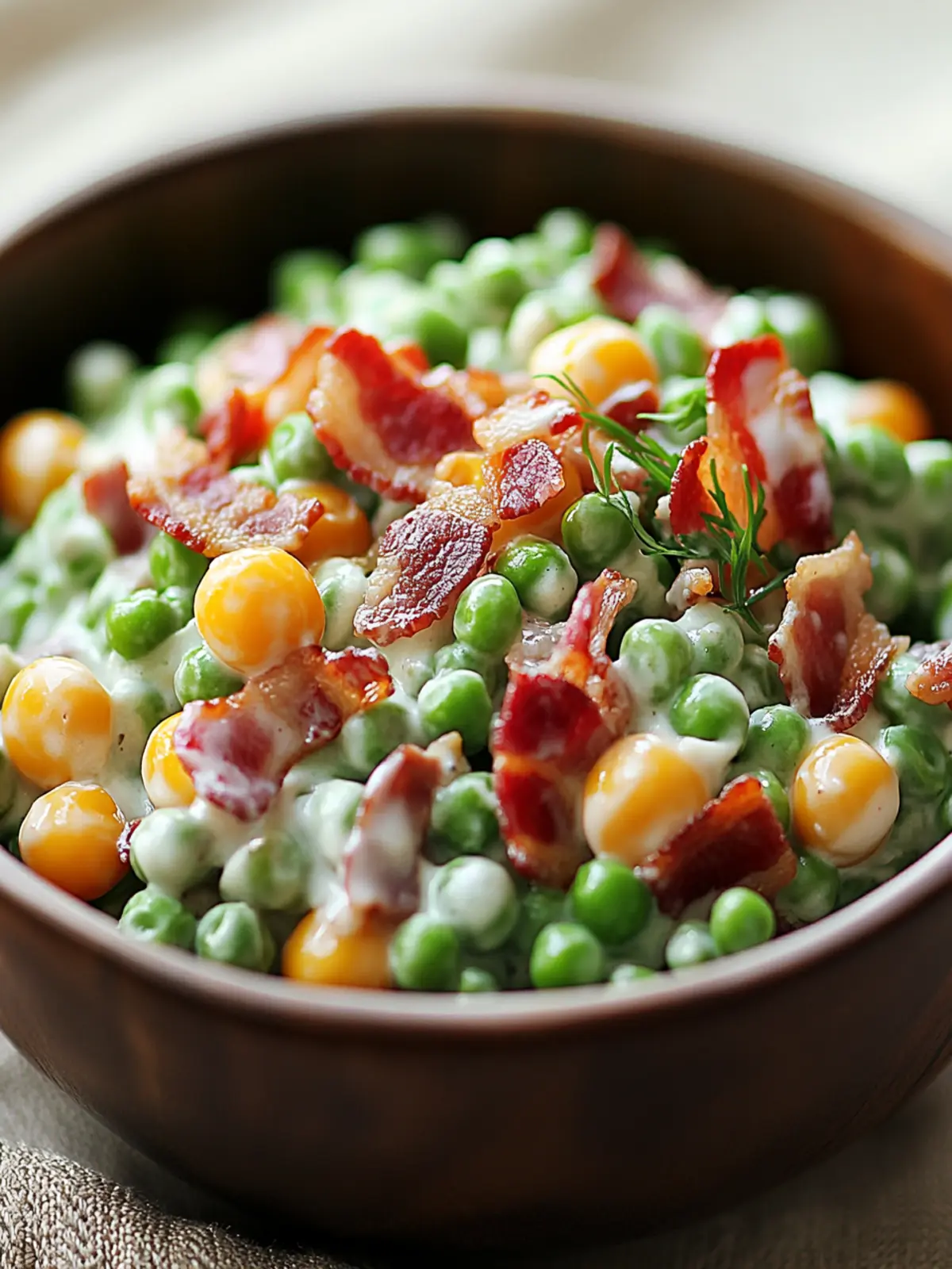 Create Irresistibly Creamy Pea Salad with Bacon Today! 5 Creamy Pea Salad with Bacon