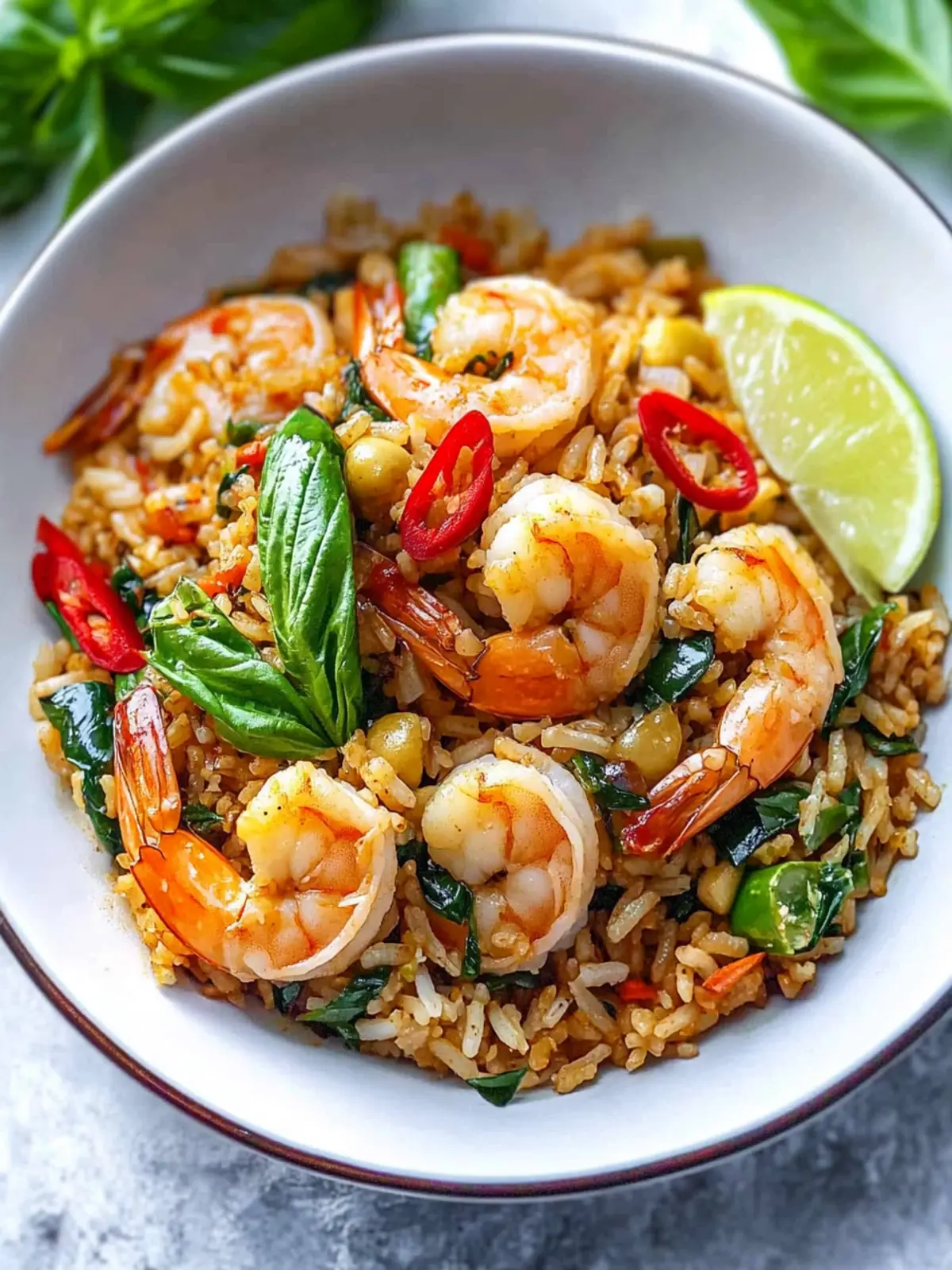 Savor Quick Thai Basil Shrimp Fried Rice for Dinner Delight 2 Thai Basil Shrimp Fried Rice