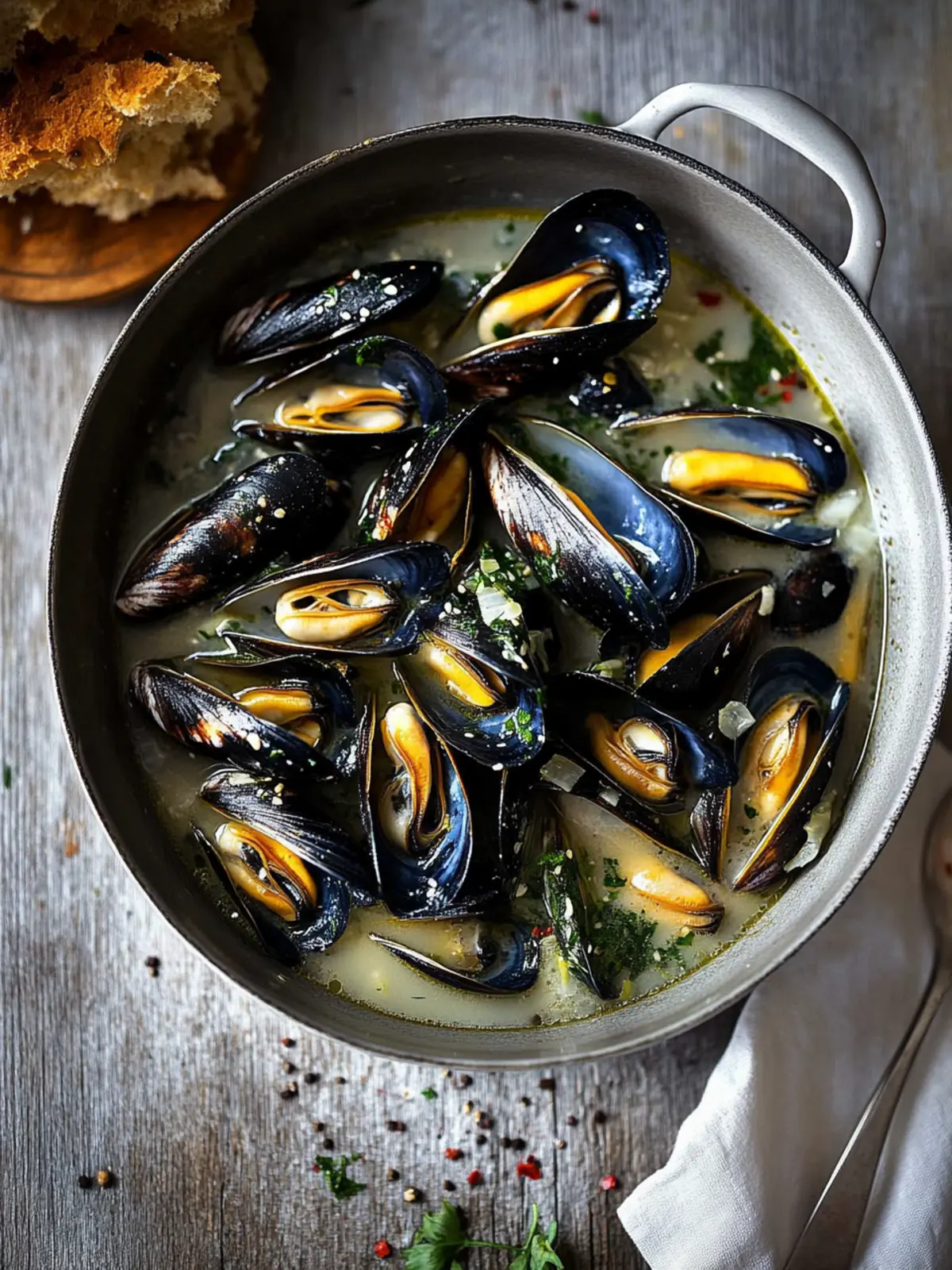 Mussels in Garlic Miso Broth: A Savory Umami Delight 4 Mussels in Garlic Miso Broth