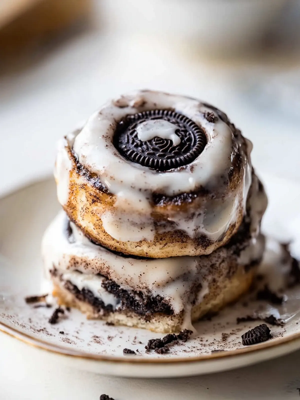 Gooey Cookies and Cream Oreo Cinnamon Rolls That Wow Your Tastebuds 3 GOOEY Cookies and Cream Oreo Cinnamon Rolls