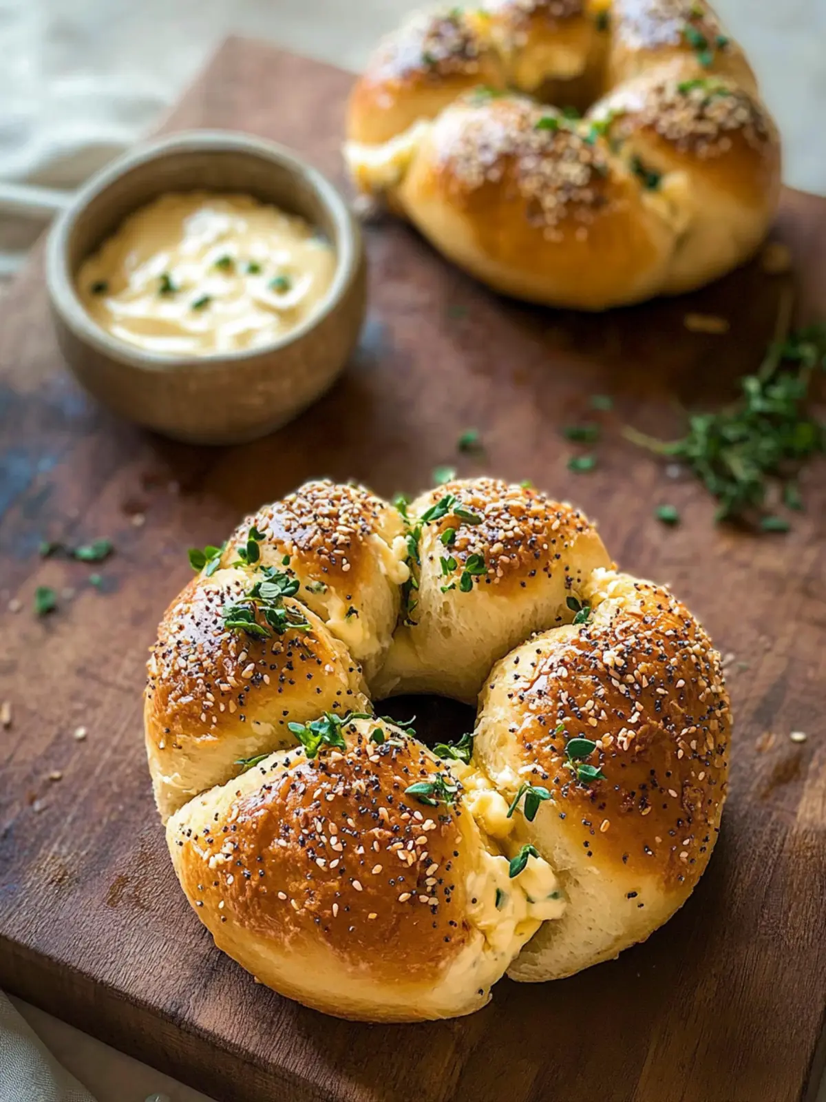 Cream Cheese Stuffed Garlic Bagels: Your New Favorite Snack 2 Cream Cheese Stuffed Garlic Bagel