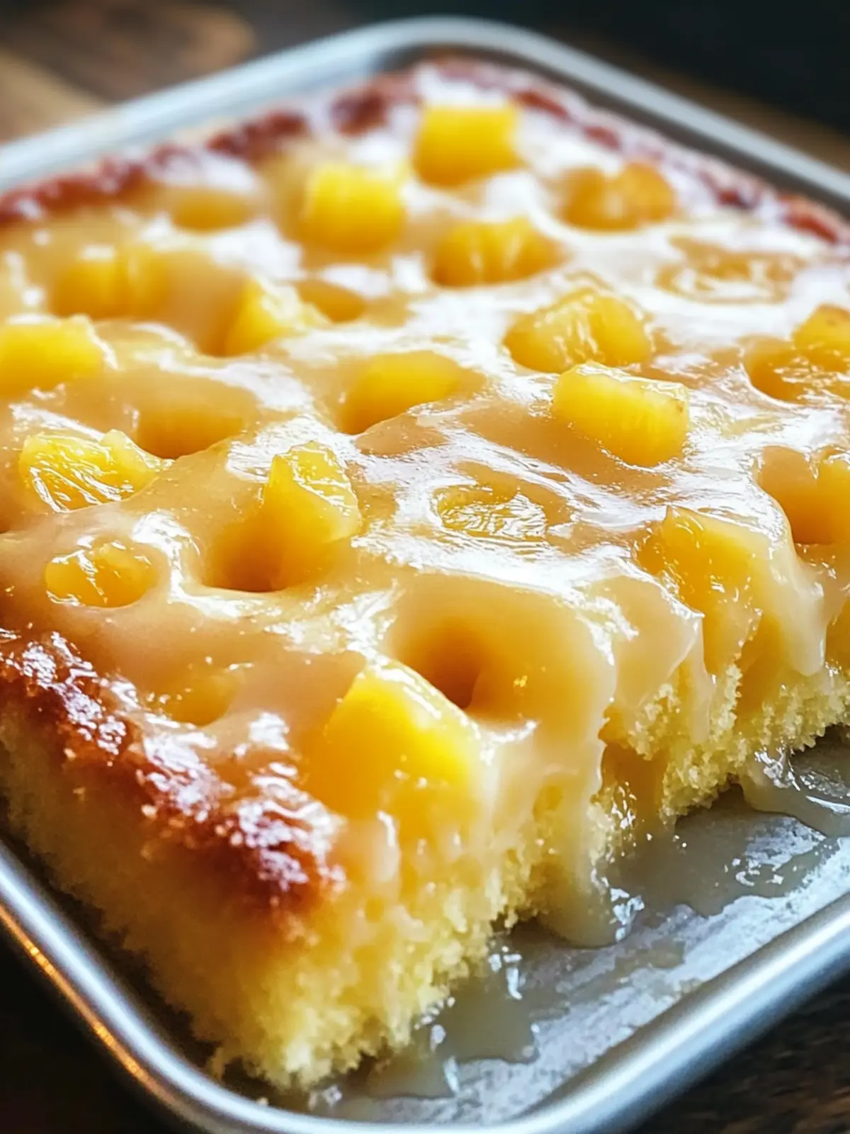 Pineapple Glazed Poke Cake That Will Brighten Your Day 2 Pineapple Glazed Poke Cake