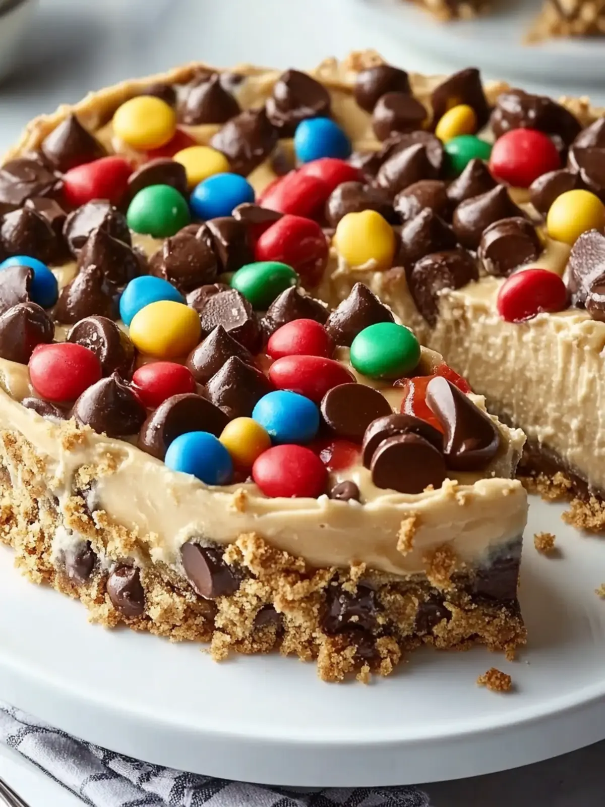 Monster Cookie Peanut Butter Cheesecake Pie