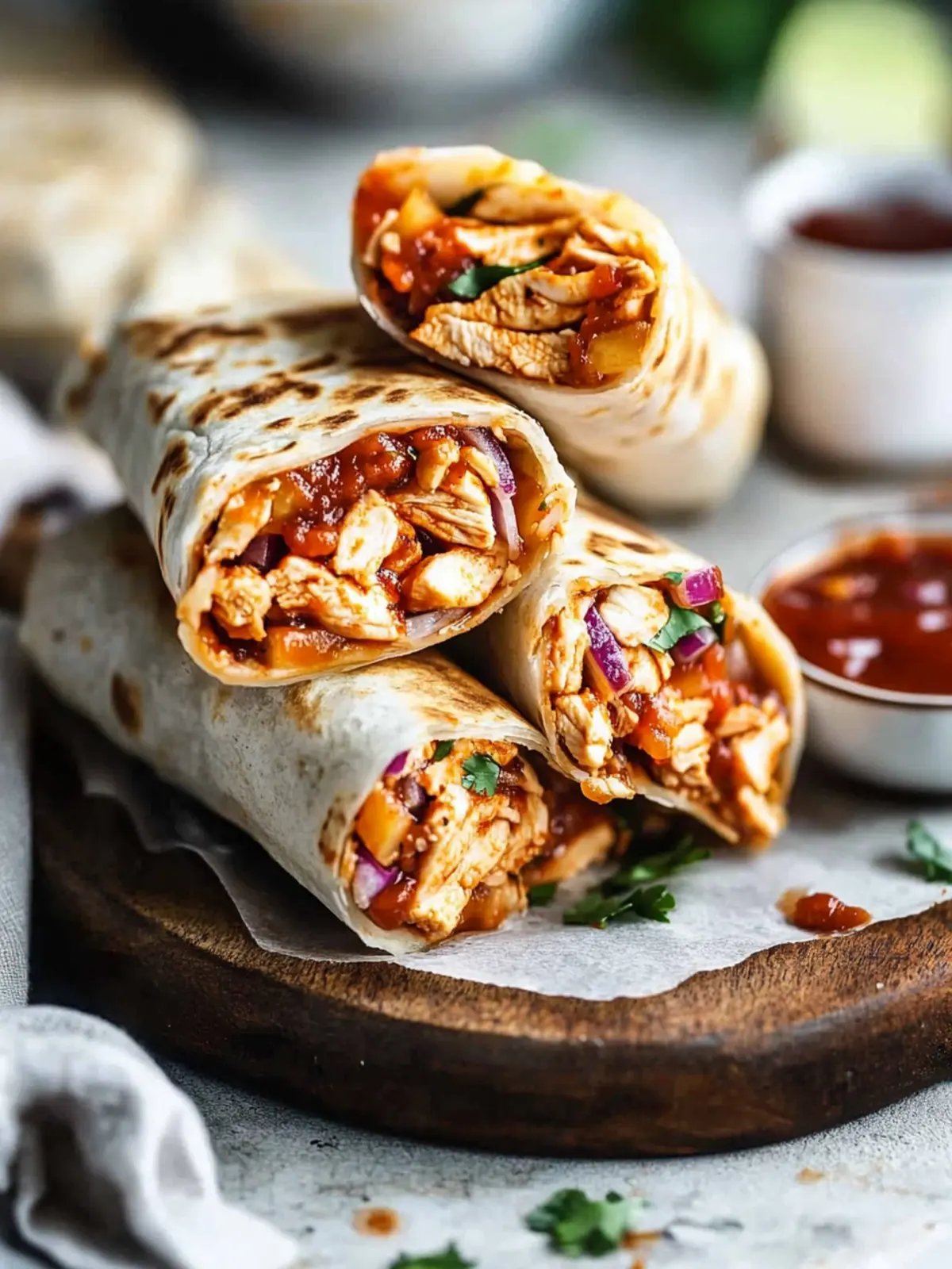 Crispy BBQ Chicken Wraps