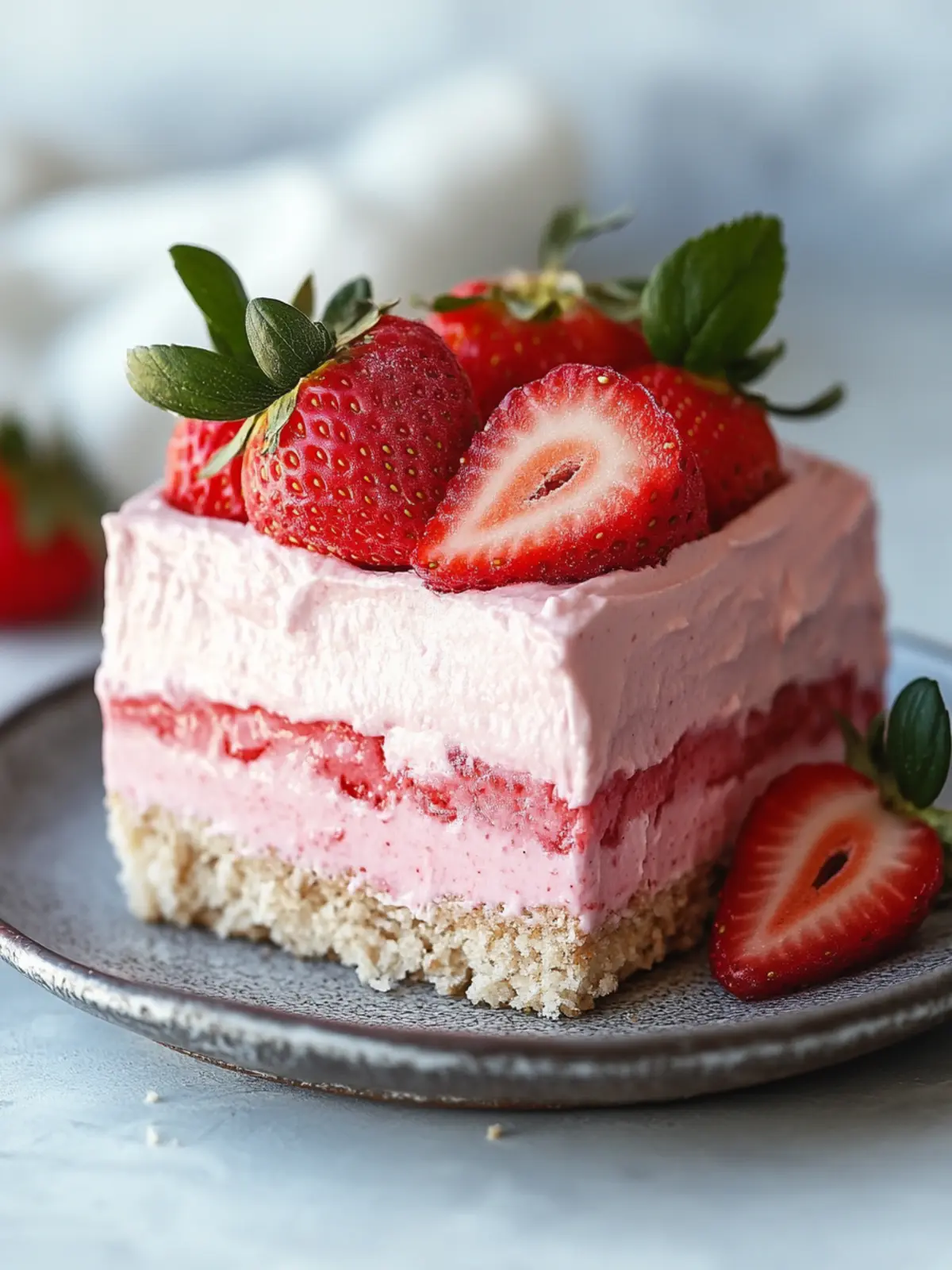 Vegan Strawberry Layered Dessert You'll Love This No-Bake Treat 3 Vegan Strawberry Layered Dessert