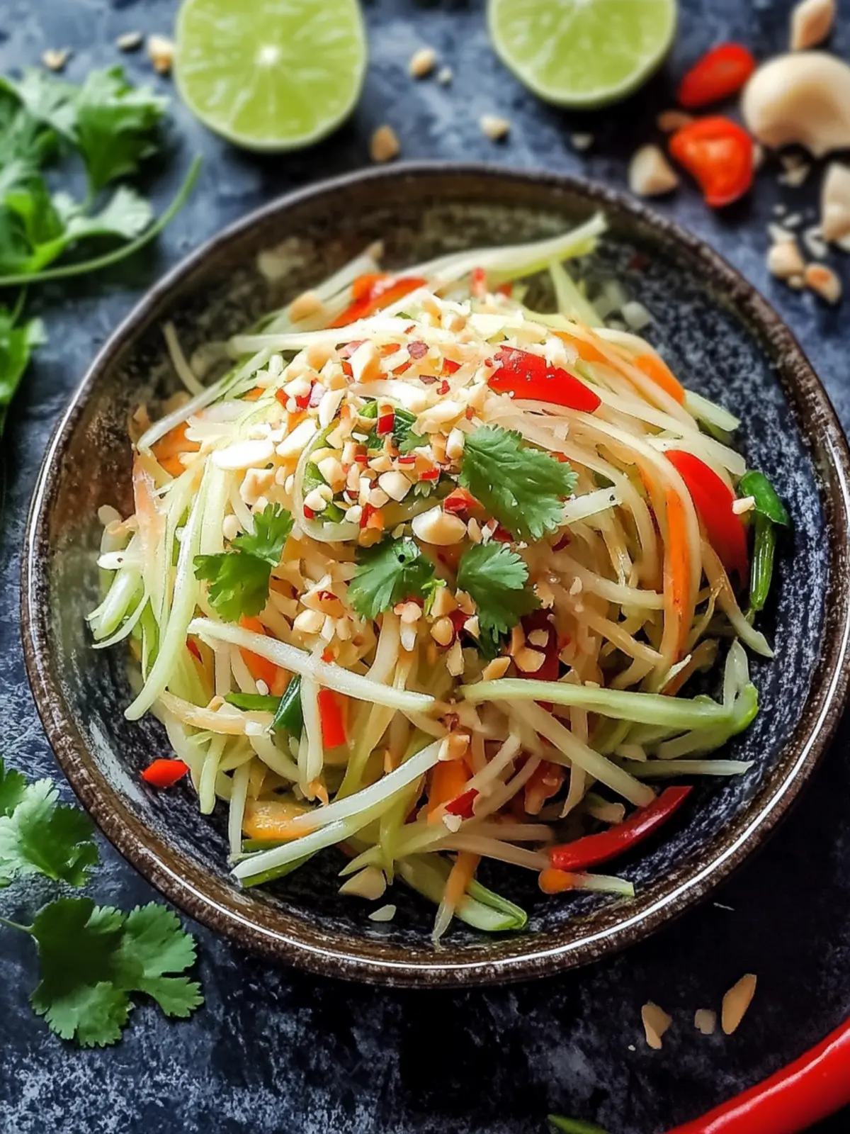Authentic Thai Green Papaya Salad: Fresh, Zesty, and Quick 2 Authentic Thai Green Papaya Salad