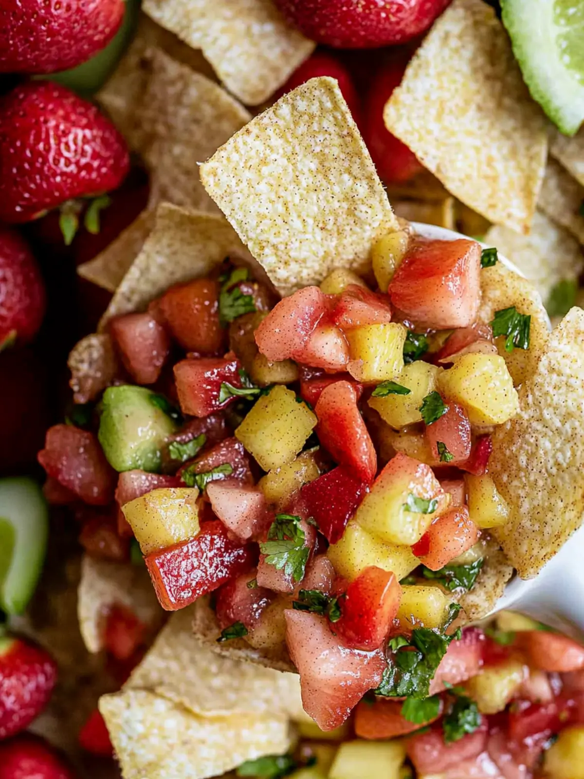 Delicious Fruit Salsa with Crunchy Cinnamon Chips Recipe 3 Fruit Salsa with Cinnamon Chips