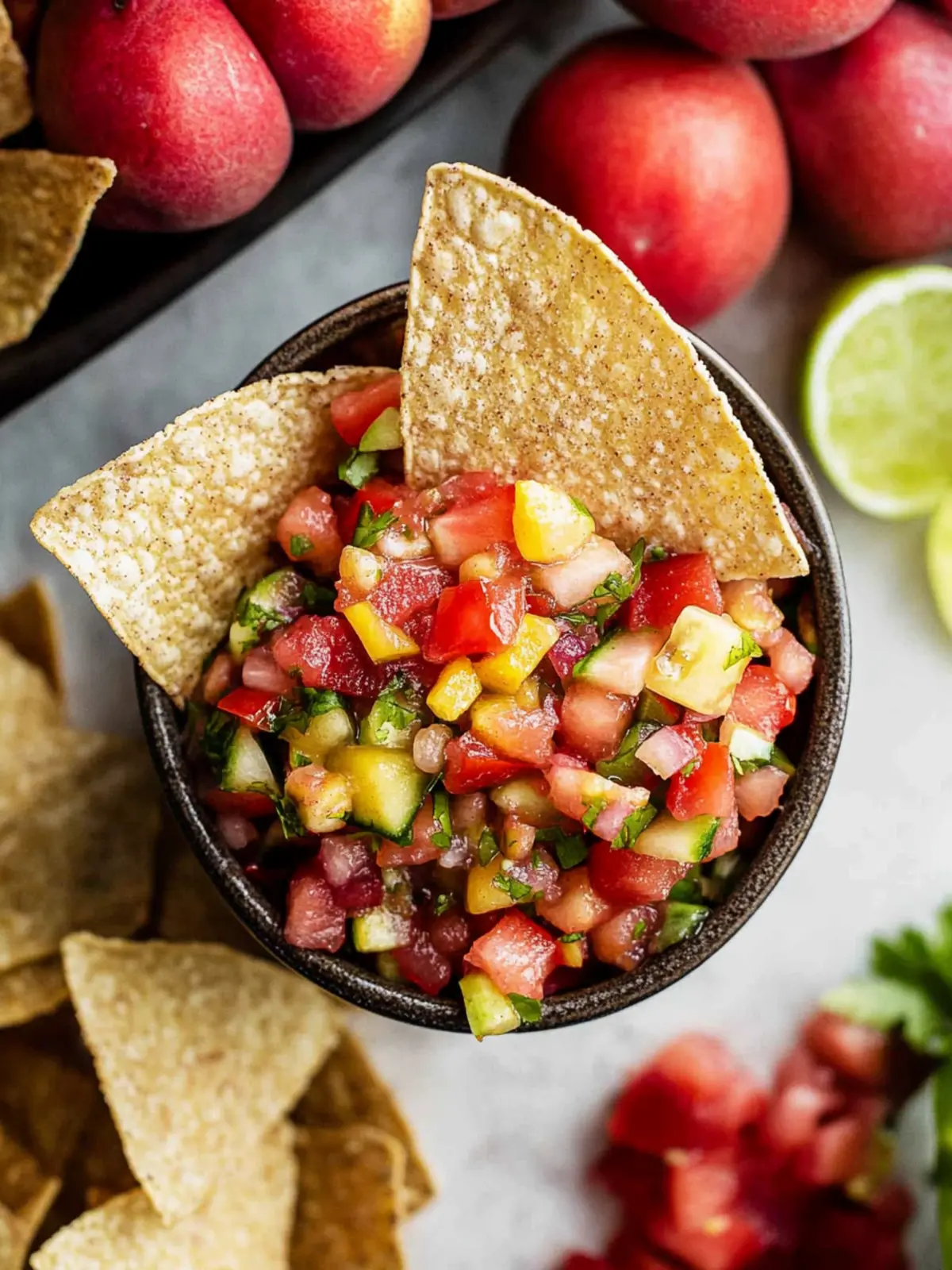 Delicious Fruit Salsa with Crunchy Cinnamon Chips Recipe 4 Fruit Salsa with Cinnamon Chips