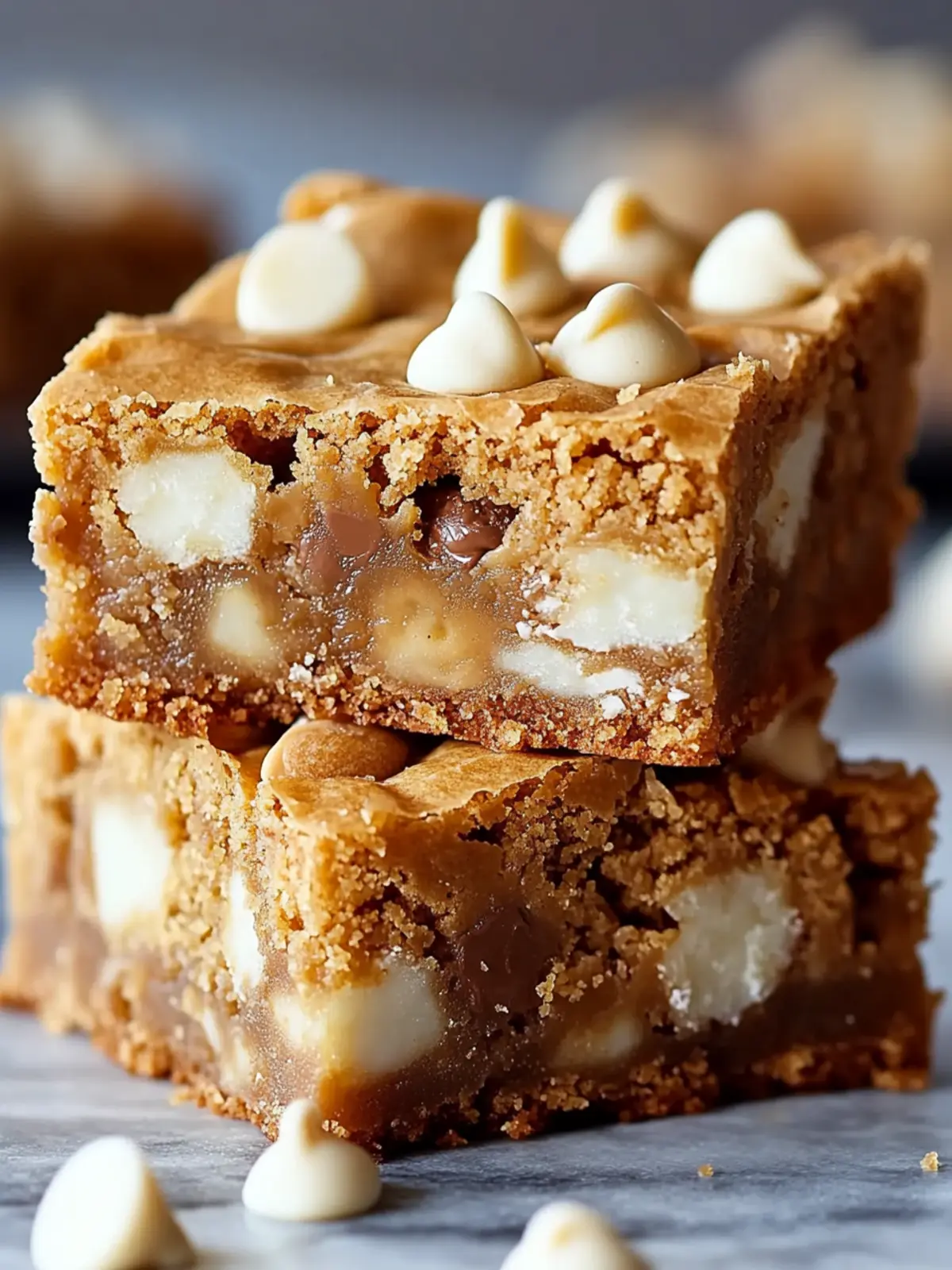 Irresistible Chewy Biscoff Blondies with White Chocolate Chips 4 Chewy Biscoff Blondies with White Chocolate Chips