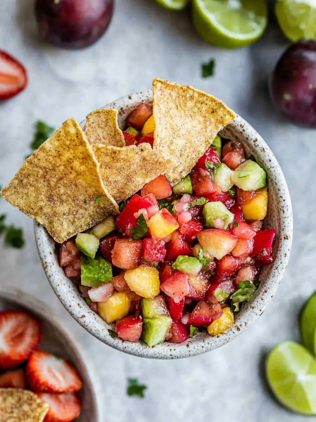 Delicious Fruit Salsa with Crunchy Cinnamon Chips Recipe 2 Fruit Salsa with Cinnamon Chips