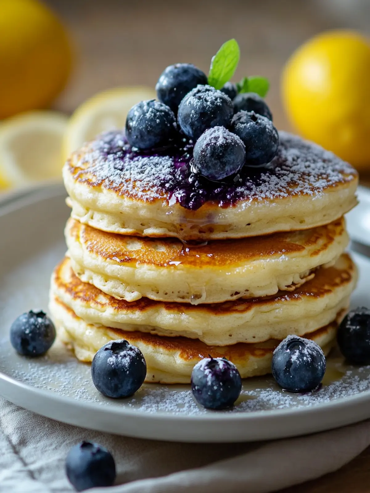 Fluffy Lemon Ricotta Pancakes with Blueberry Bliss 4 Lemon Ricotta Pancakes with Blueberry