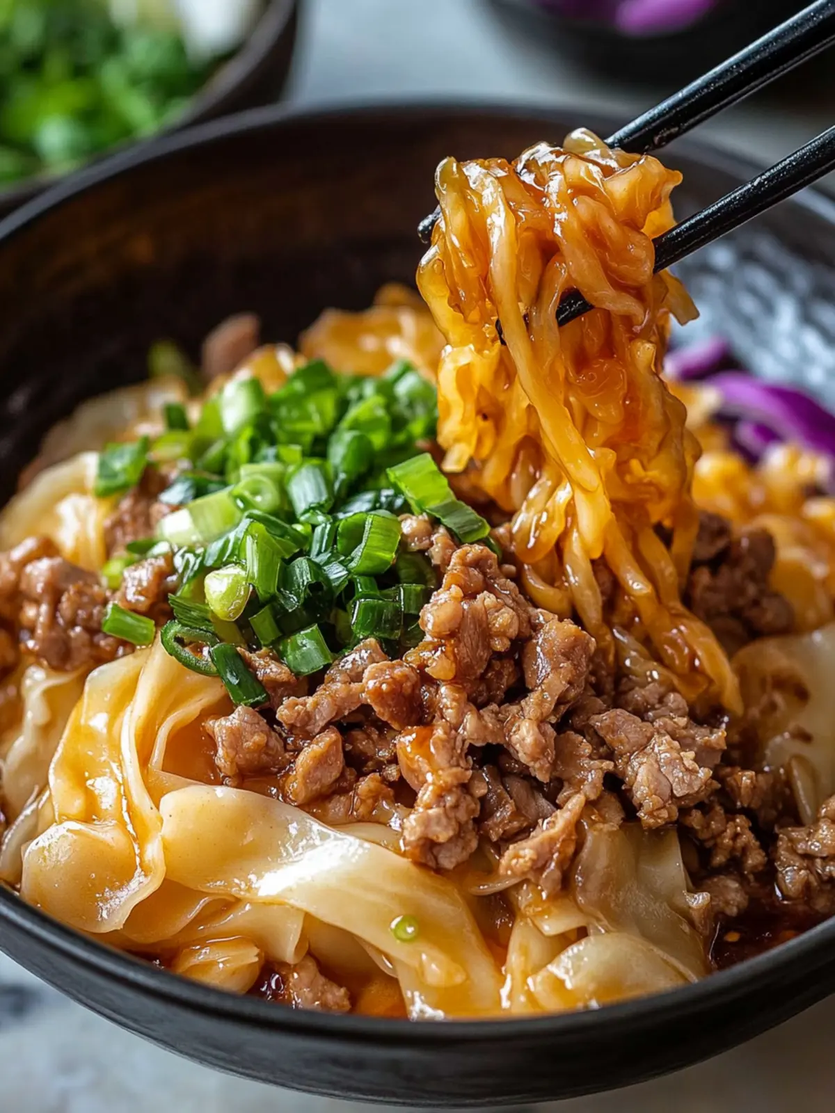 Savory Potsticker Noodle Bowl with Pork & Cabbage Slaw Delight 4 Potsticker Noodle Bowl with Pork & Cabbage Slaw