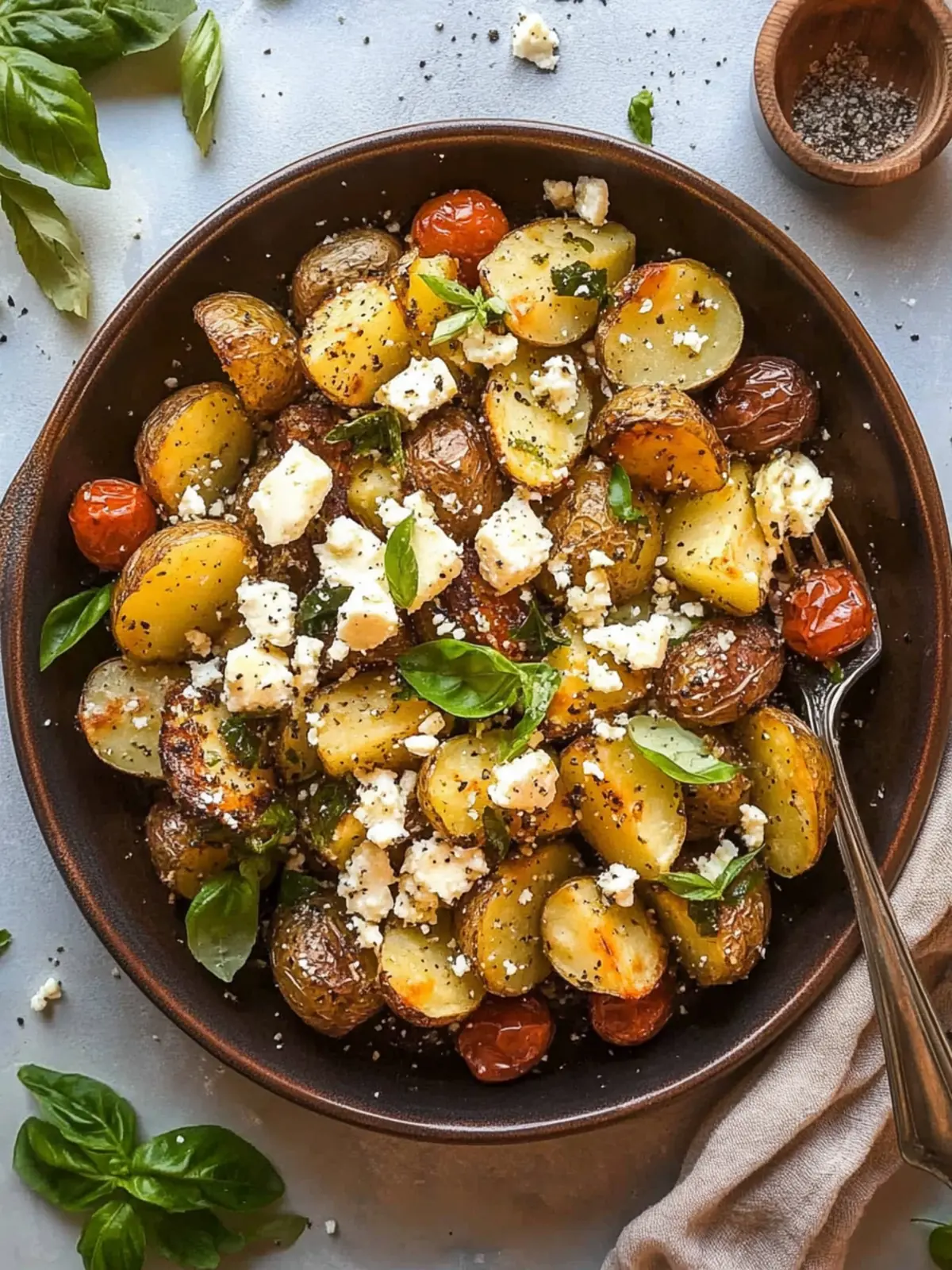 Savory Baked Feta Potatoes with Garlic and Honey Drizzle 2 Baked Feta Potatoes
