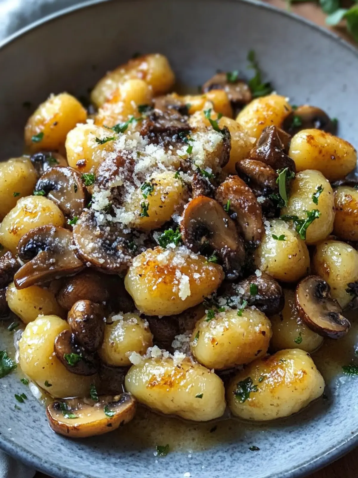 Pan-Fried Gnocchi with Garlic Butter Mushrooms