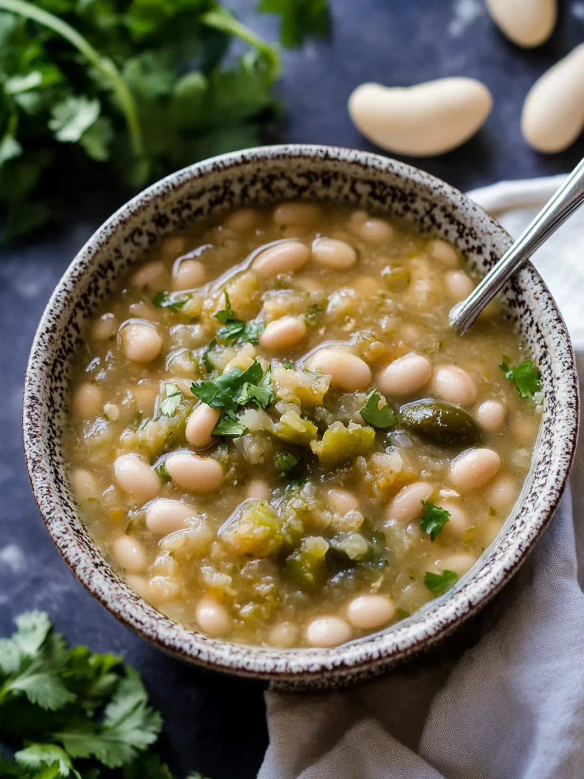 Vibrant Tomatillo Poblano White Beans: Quick Vegan Delight 4 Tomatillo Poblano White Beans