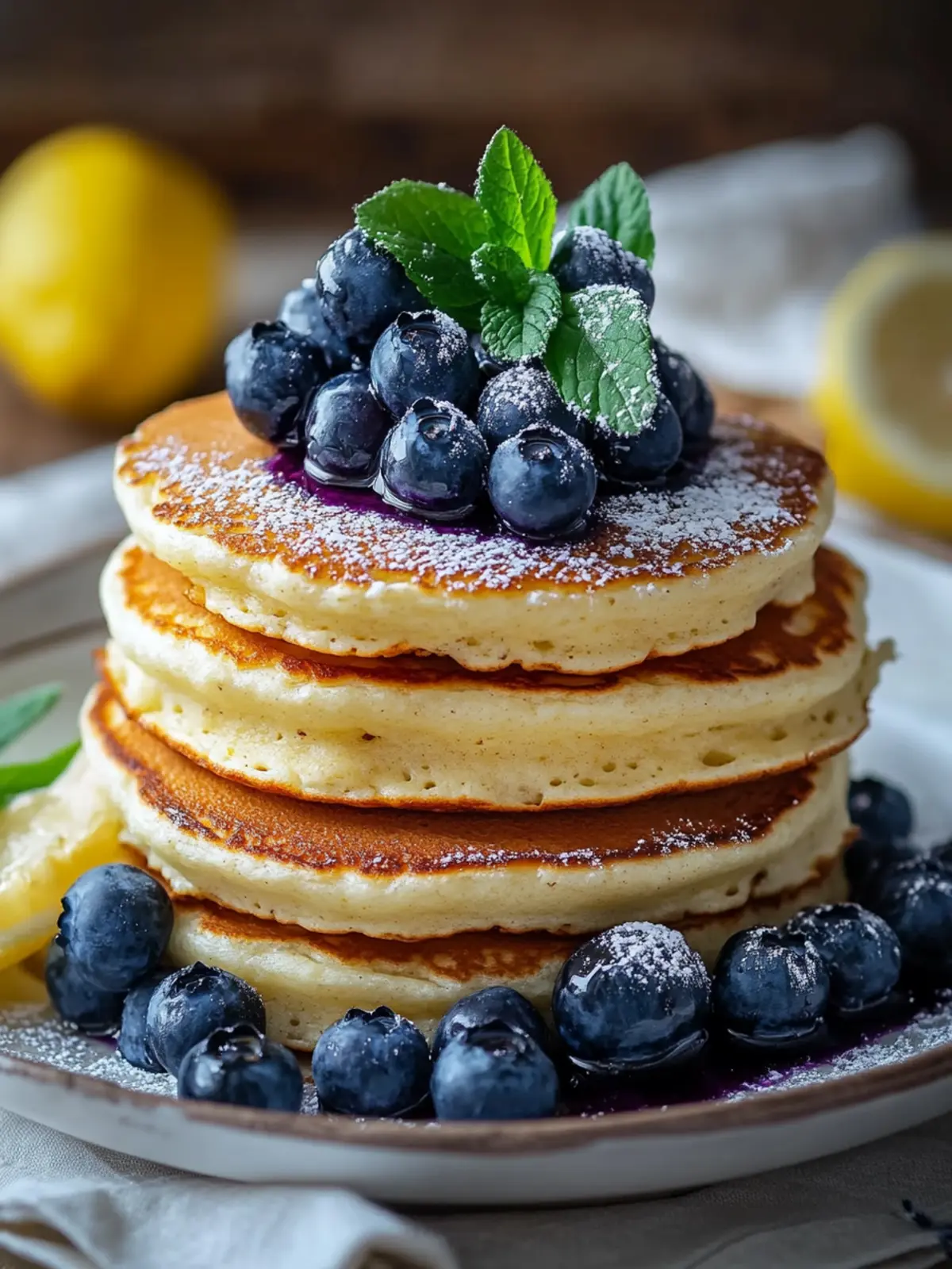Fluffy Lemon Ricotta Pancakes with Blueberry Bliss 2 Lemon Ricotta Pancakes with Blueberry